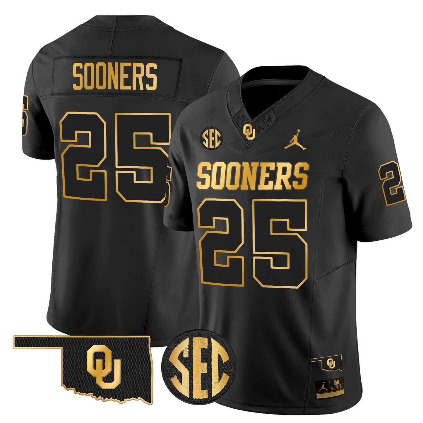 Men's Oklahoma Sooners 2025 Gold Vapor Limited Jersey - All Stitched