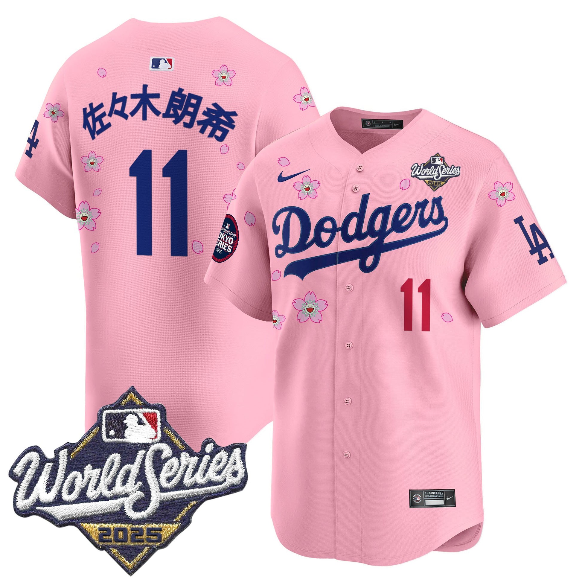 Men's Dodgers 2025 World Series x Tokyo Series Vapor Premier Limited Jersey V2 - Stitched