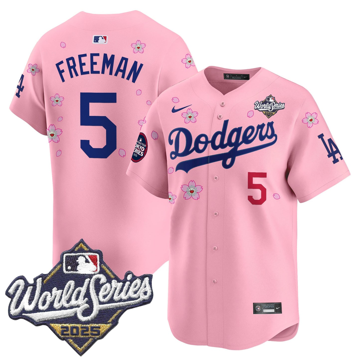 Men's Dodgers 2025 World Series x Tokyo Series Vapor Premier Limited Jersey V2 - Stitched