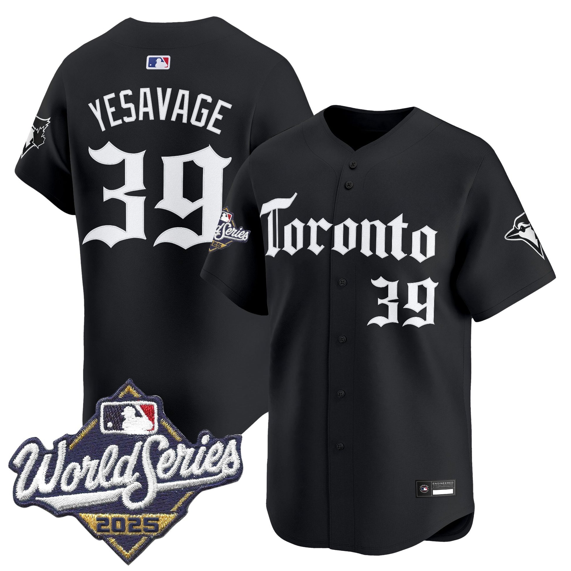 Men's Toronto Blue Jays 2025 World Series Vapor Premier Limited Jersey - Gothic North Edition - All Stitched