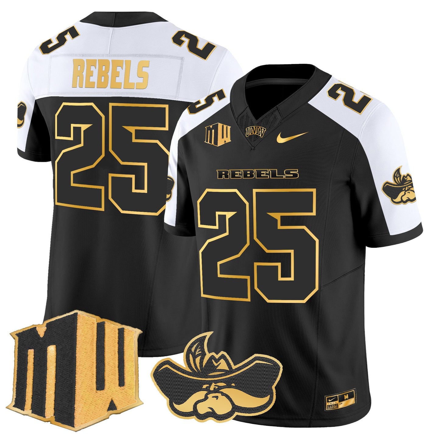 Men's UNLV Rebels 2025 Gold Vapor Limited Jersey - All Stitched