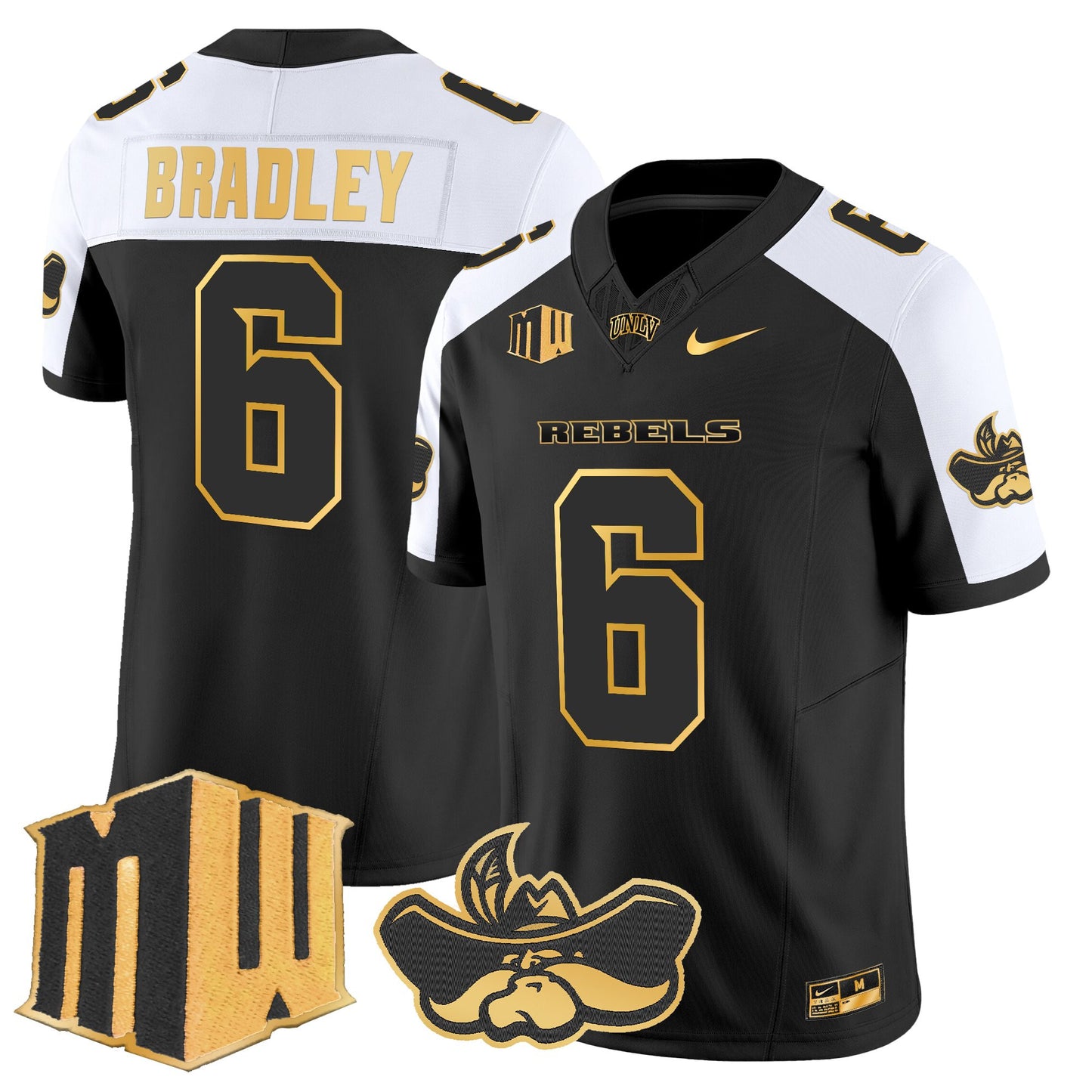 Men's UNLV Rebels 2025 Gold Vapor Limited Jersey - All Stitched