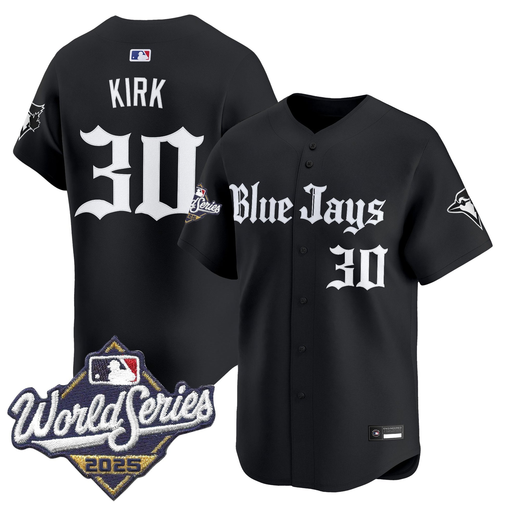 Men's Toronto Blue Jays 2025 World Series Vapor Premier Limited Jersey V2 - Gothic North Edition - All Stitched