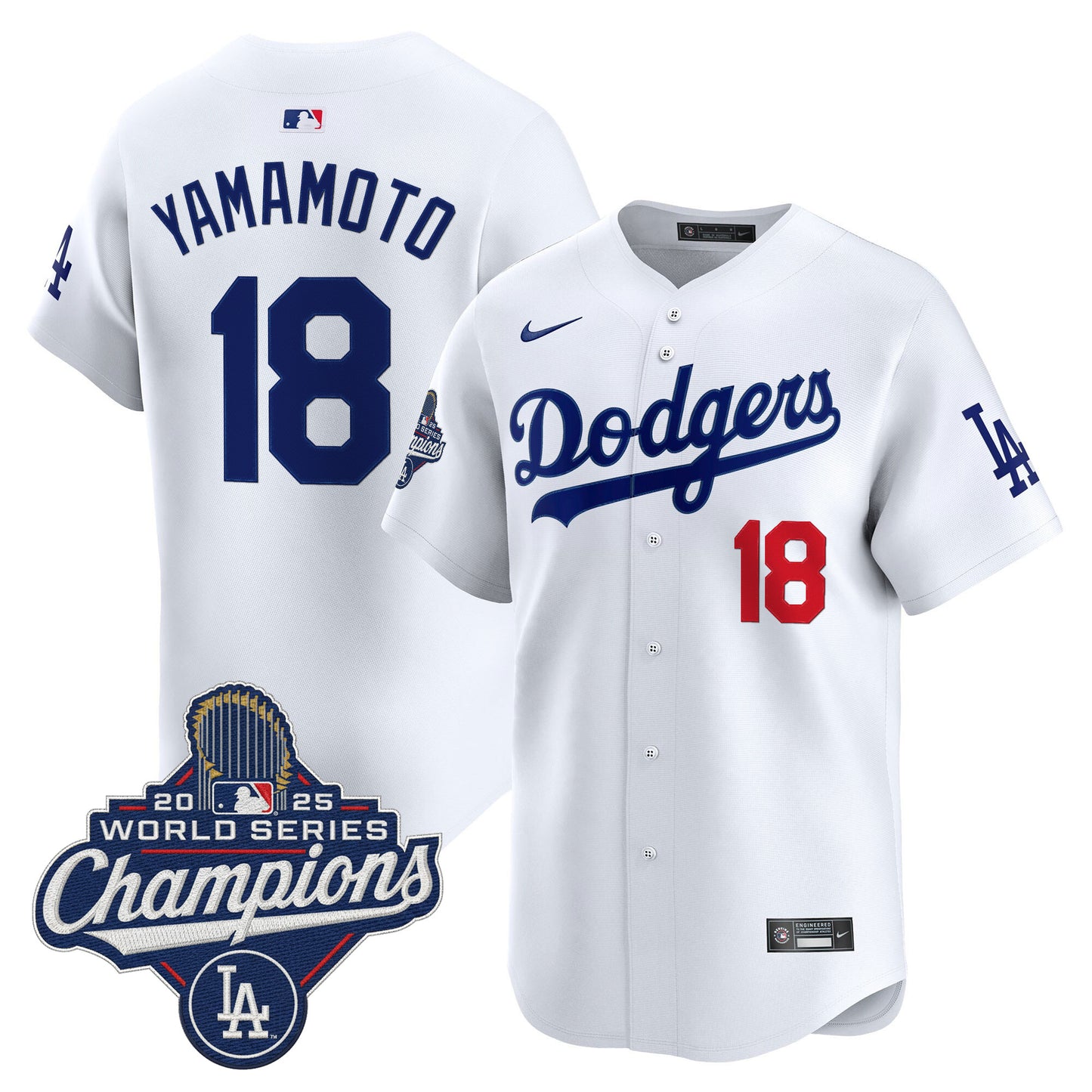 Men's Dodgers 2025 World Series Champions Vapor Premier Limited Jersey - All Stitched