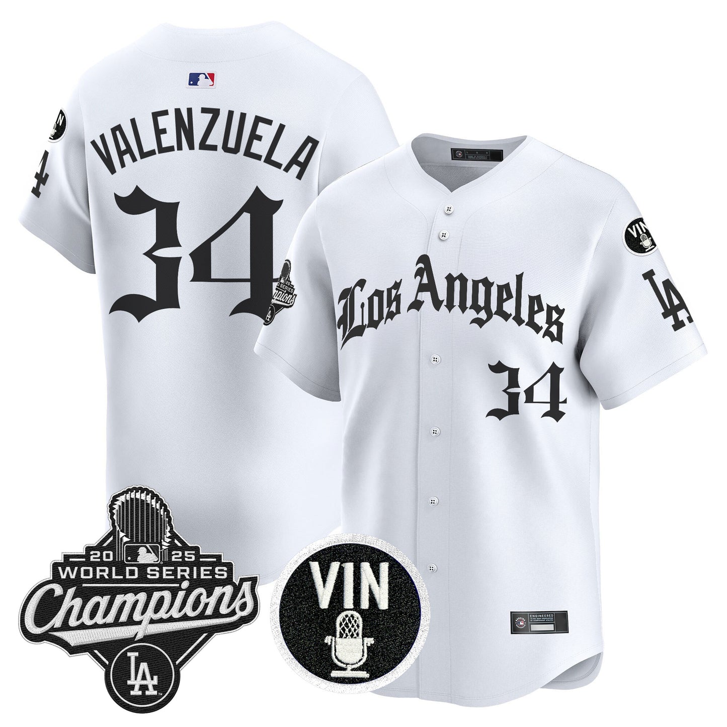 Men's Dodgers 2025 World Series Champions Vapor Premier Limited Jersey - LA Gothic Edition - All Stitched