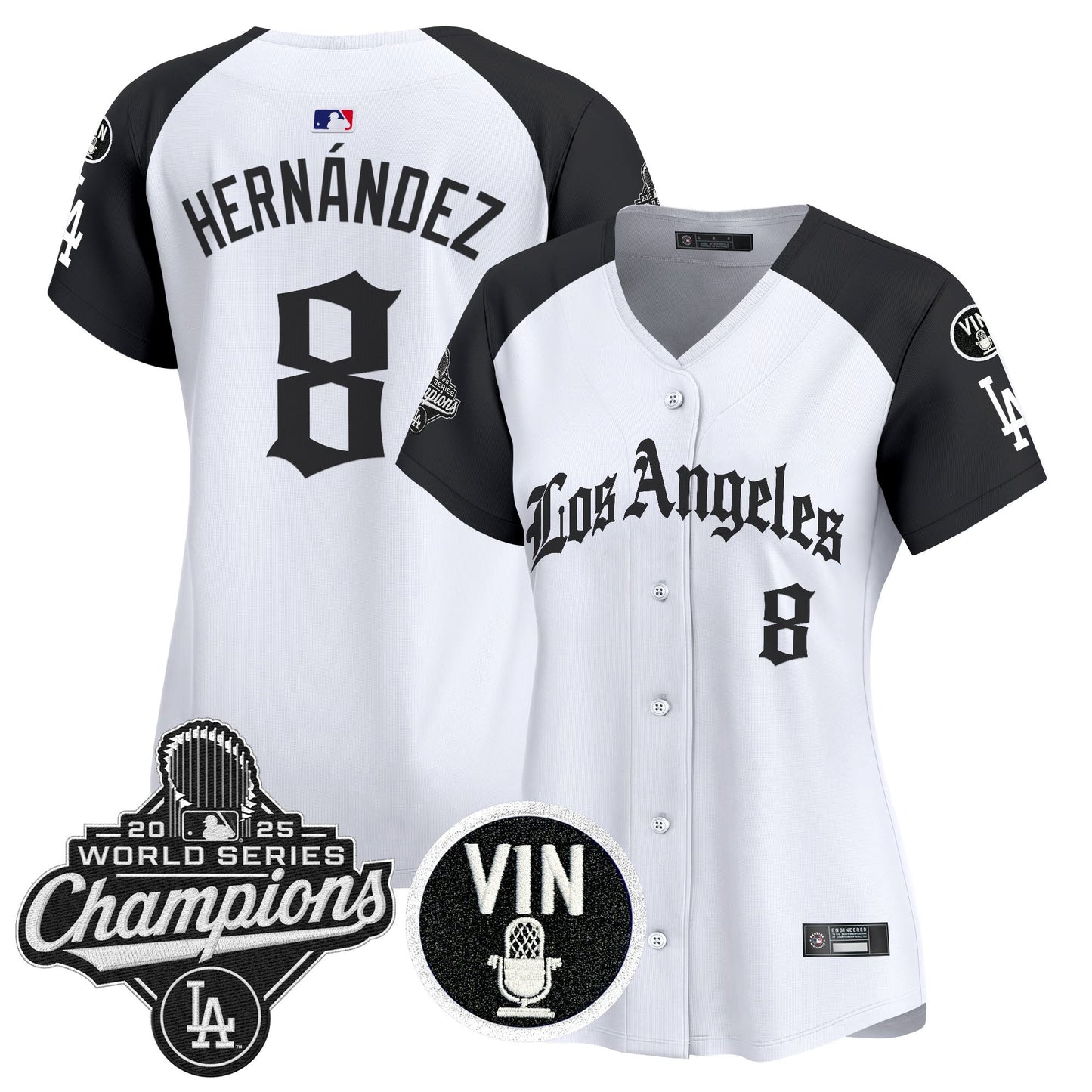 Women's Dodgers 2025 World Series Champions Vapor Premier Limited Jersey - LA Gothic Edition - All Stitched