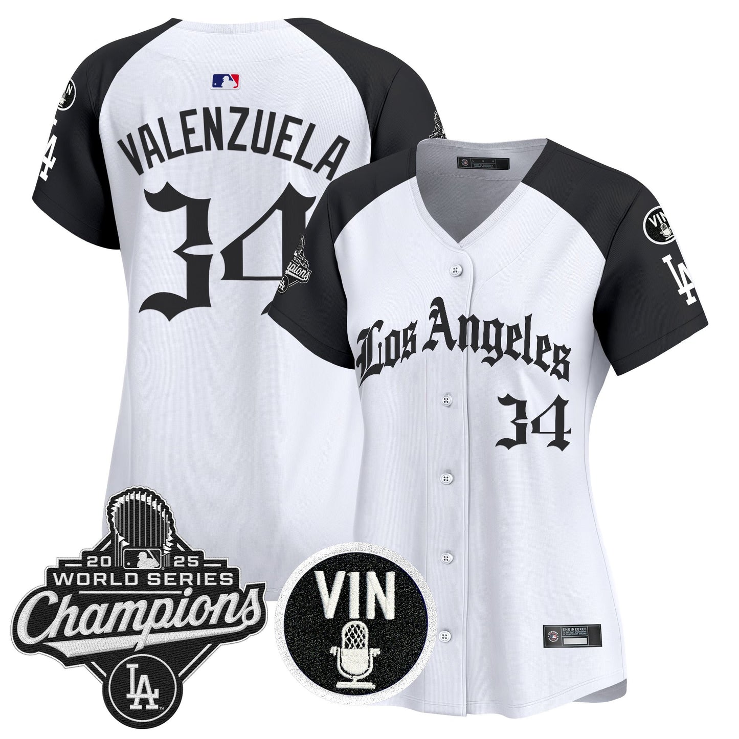 Women's Dodgers 2025 World Series Champions Vapor Premier Limited Jersey - LA Gothic Edition - All Stitched