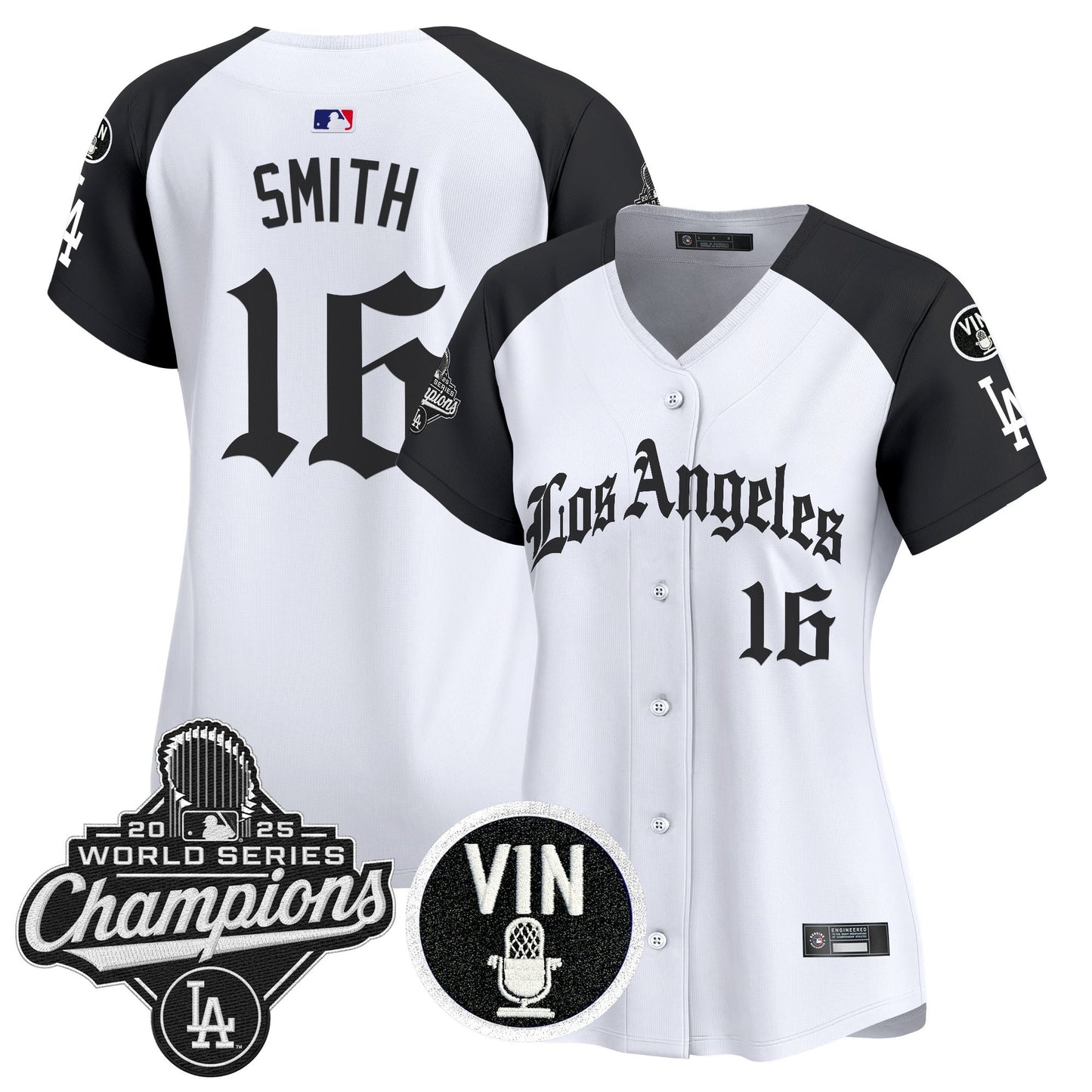 Women's Dodgers 2025 World Series Champions Vapor Premier Limited Jersey - LA Gothic Edition - All Stitched