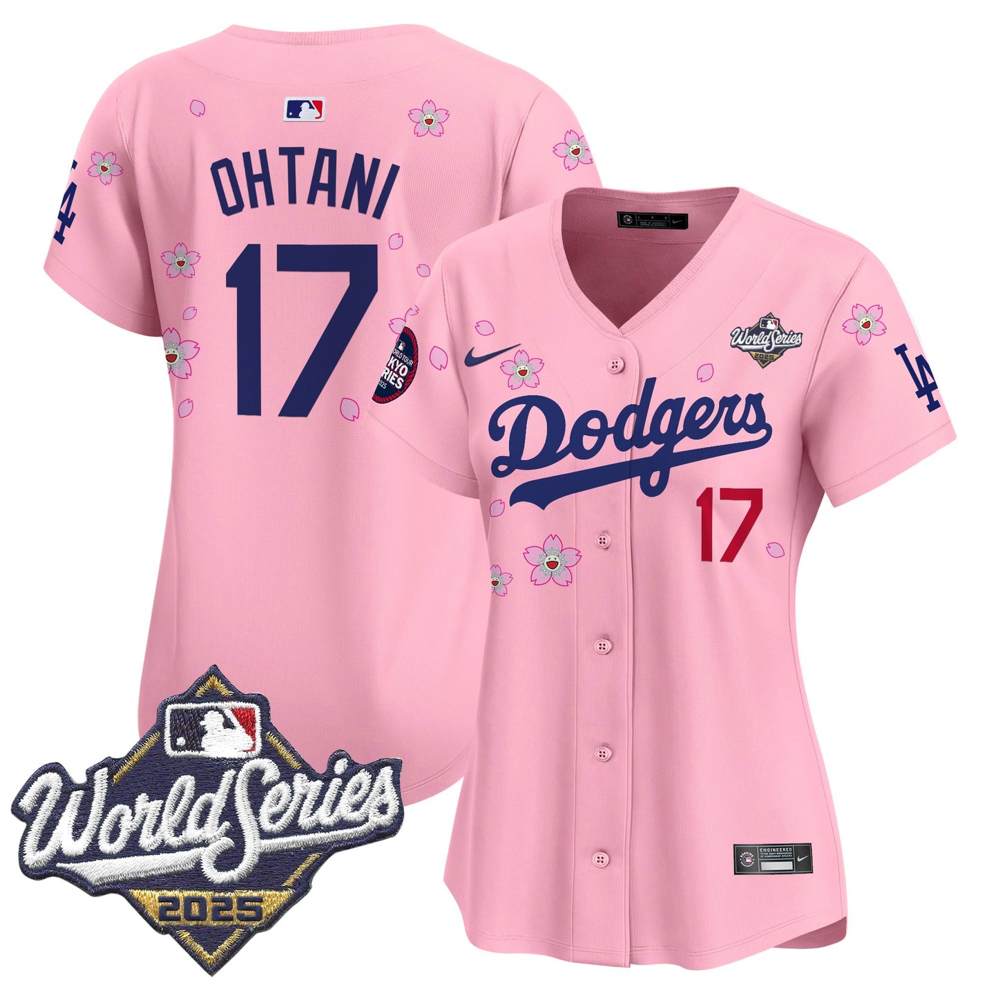 Women's Dodgers 2025 World Series x Tokyo Series Vapor Premier Limited Jersey V2 - Stitched