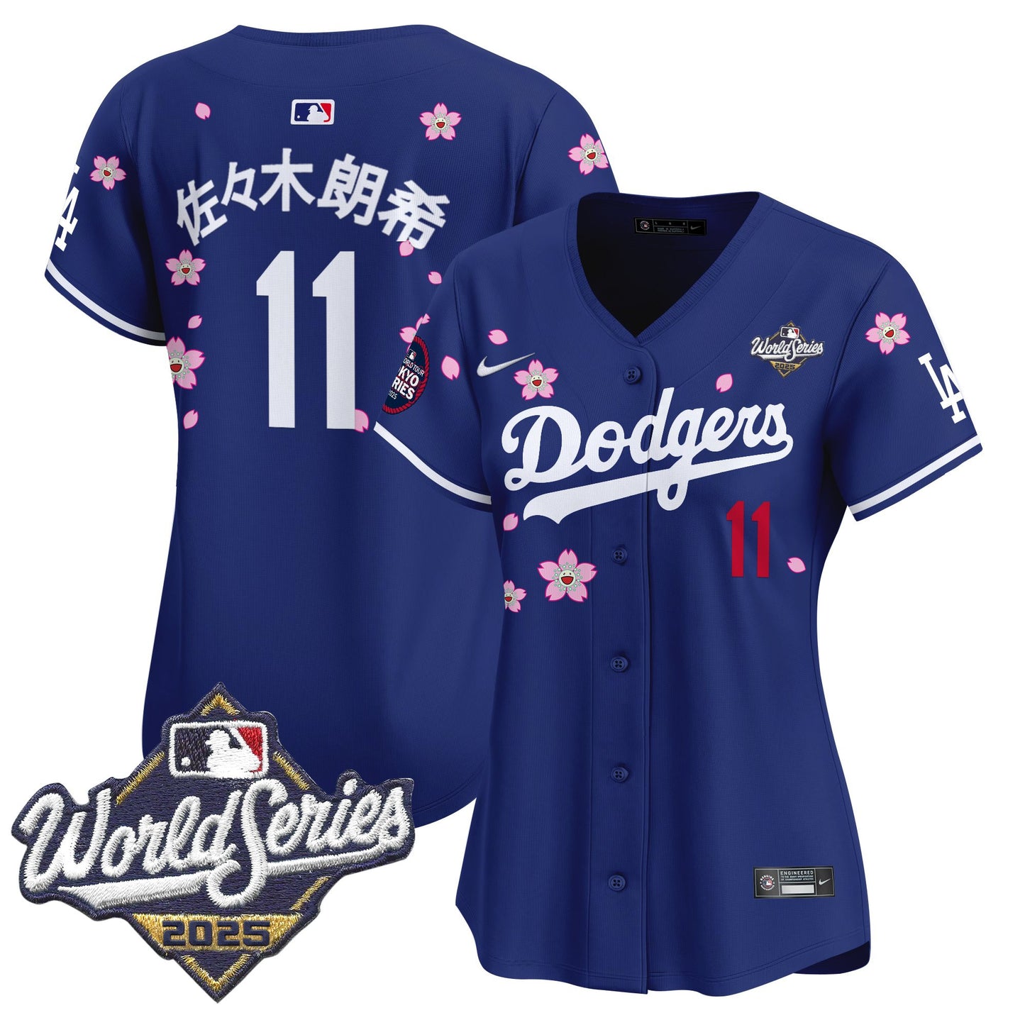Women's Dodgers 2025 World Series x Tokyo Series Vapor Premier Limited Jersey V2 - Stitched