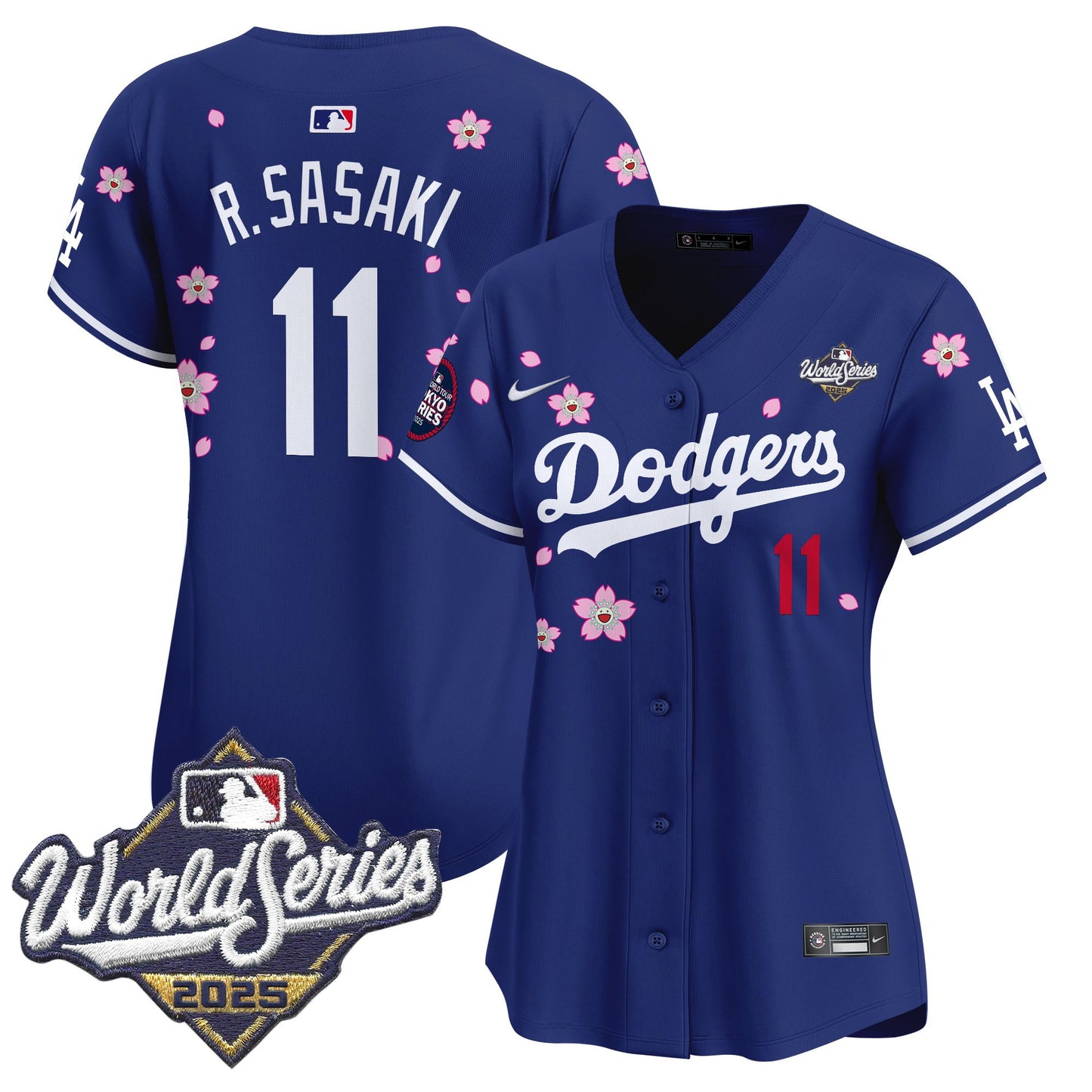 Women's Dodgers 2025 World Series x Tokyo Series Vapor Premier Limited Jersey V2 - Stitched