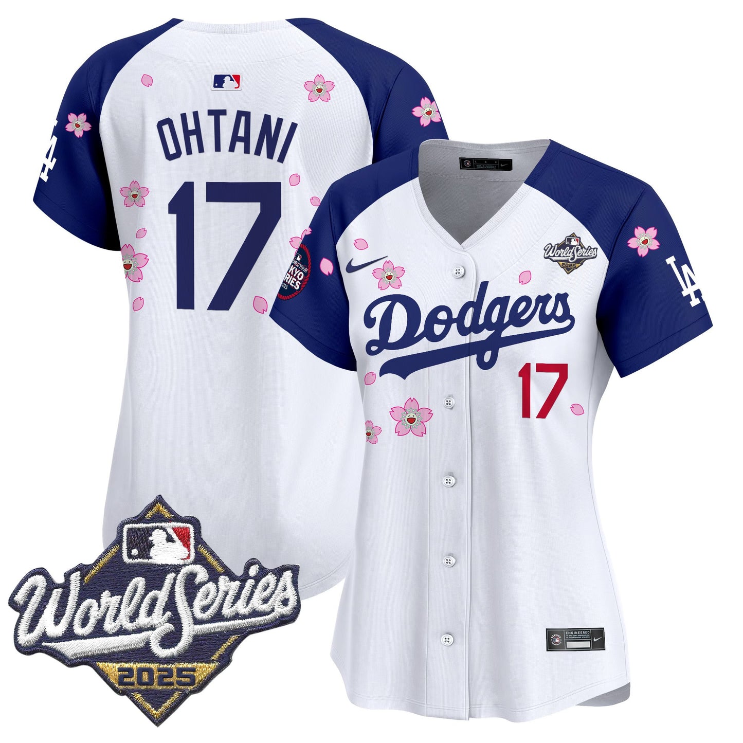 Women's Dodgers 2025 World Series x Tokyo Series Vapor Premier Limited Jersey V2 - Stitched