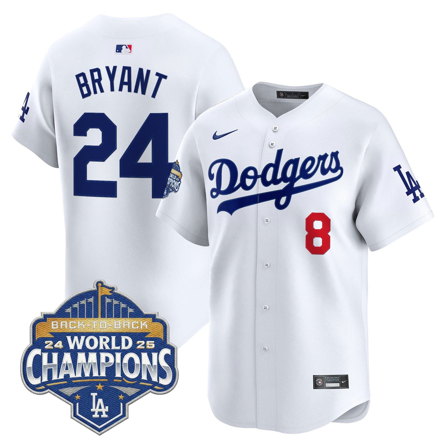 Men's Dodgers 2025 Back-To-Back Champions Vapor Premier Limited Jersey - All Stitched