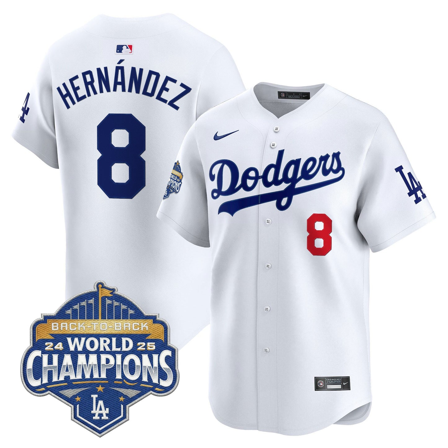 Men's Dodgers 2025 Back-To-Back Champions Vapor Premier Limited Jersey - All Stitched