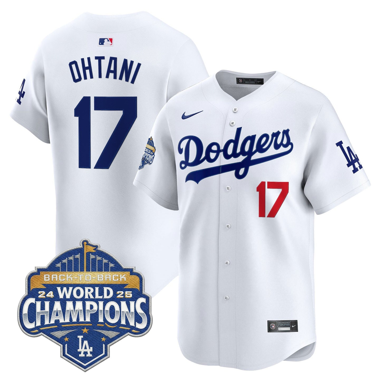 Men's Dodgers 2025 Back-To-Back Champions Vapor Premier Limited Jersey - All Stitched