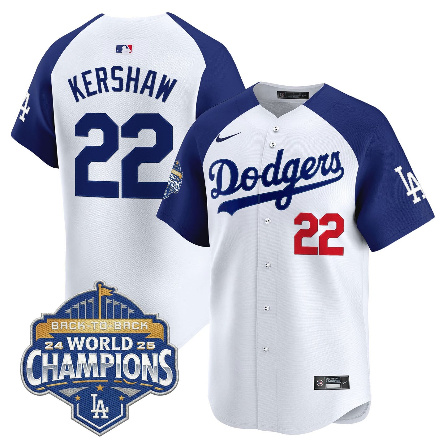 Men's Dodgers 2025 Back-To-Back Champions Vapor Premier Limited Jersey - All Stitched
