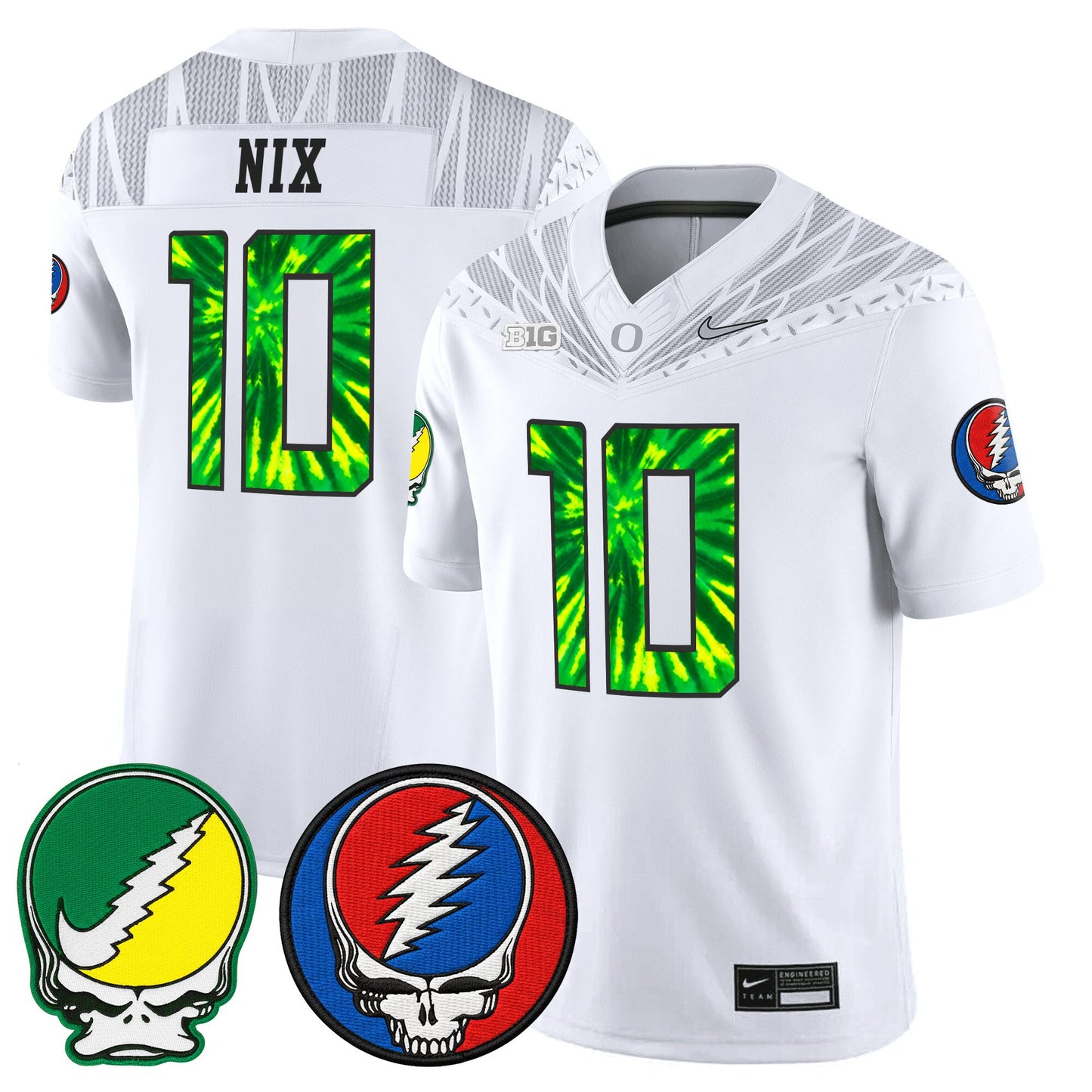 Men's Oregon Ducks 2025 'Grateful Ducks x Grateful Dead' Vapor Limited Jersey - All Stitched