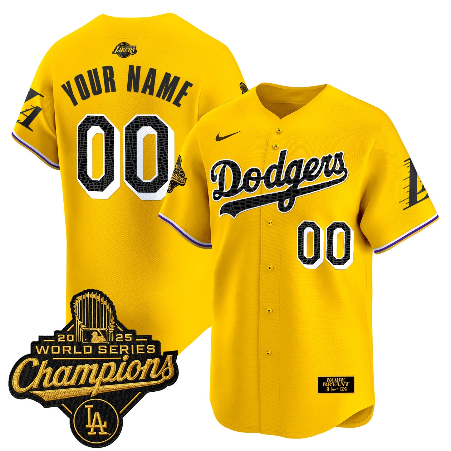Dodgers 2025 World Series Champions Mamba Vapor Premier Limited Custom Jersey - All Stitched
