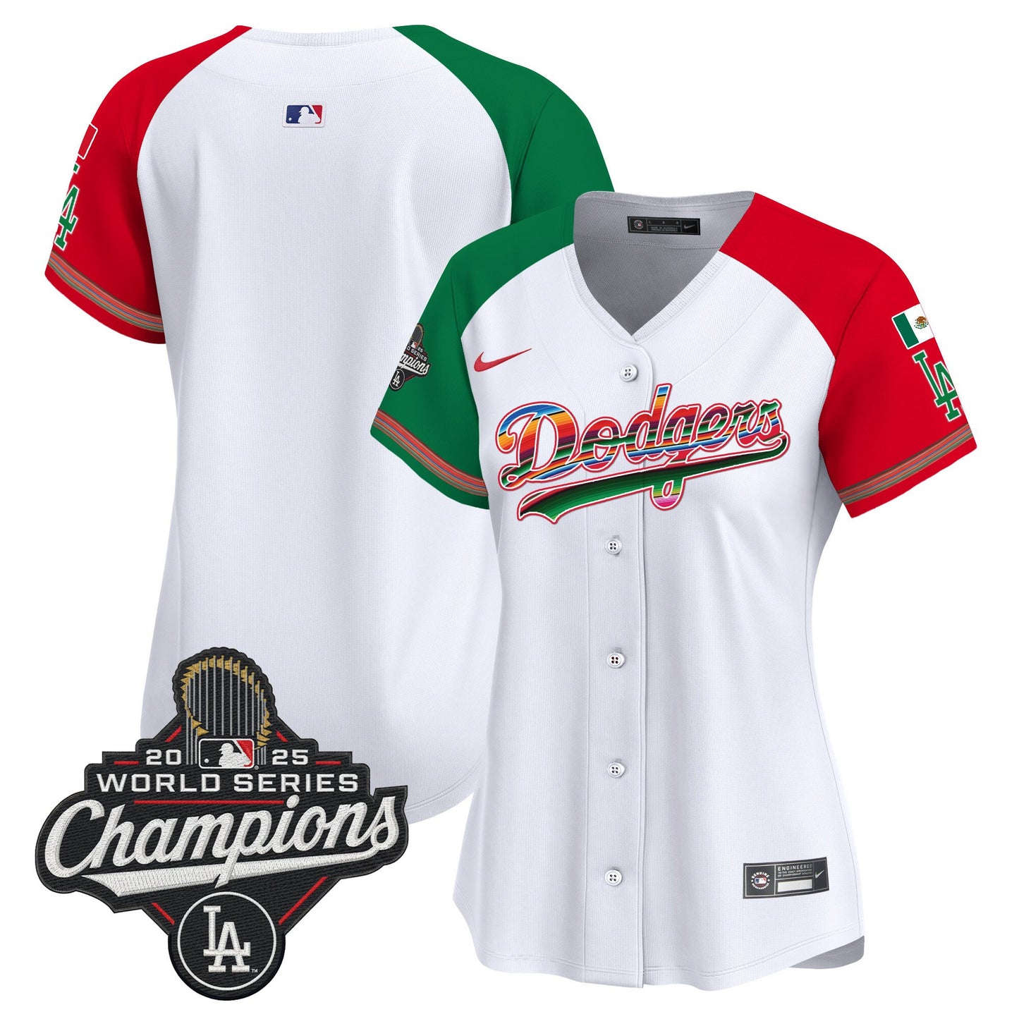 Women's Dodgers Mexico 2025 World Series Champions Vapor Premier Limited Jersey - All Stitched