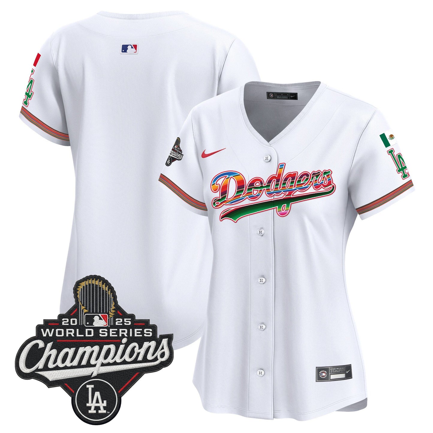Women's Dodgers Mexico 2025 World Series Champions Vapor Premier Limited Jersey - All Stitched