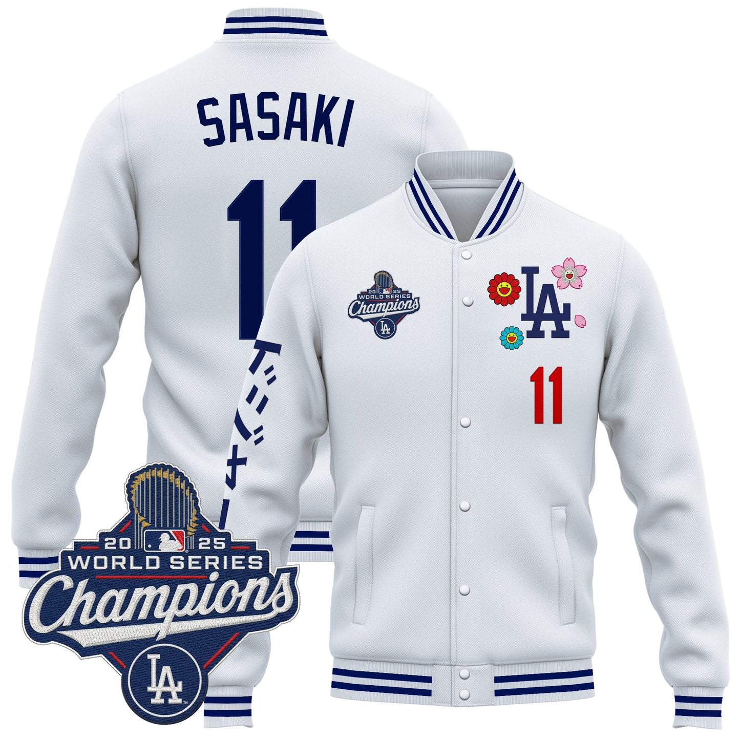 Men's Los Angeles Dodgers x Takashi Murakami Jacket - 2025 World Series Champions Patch - Printed