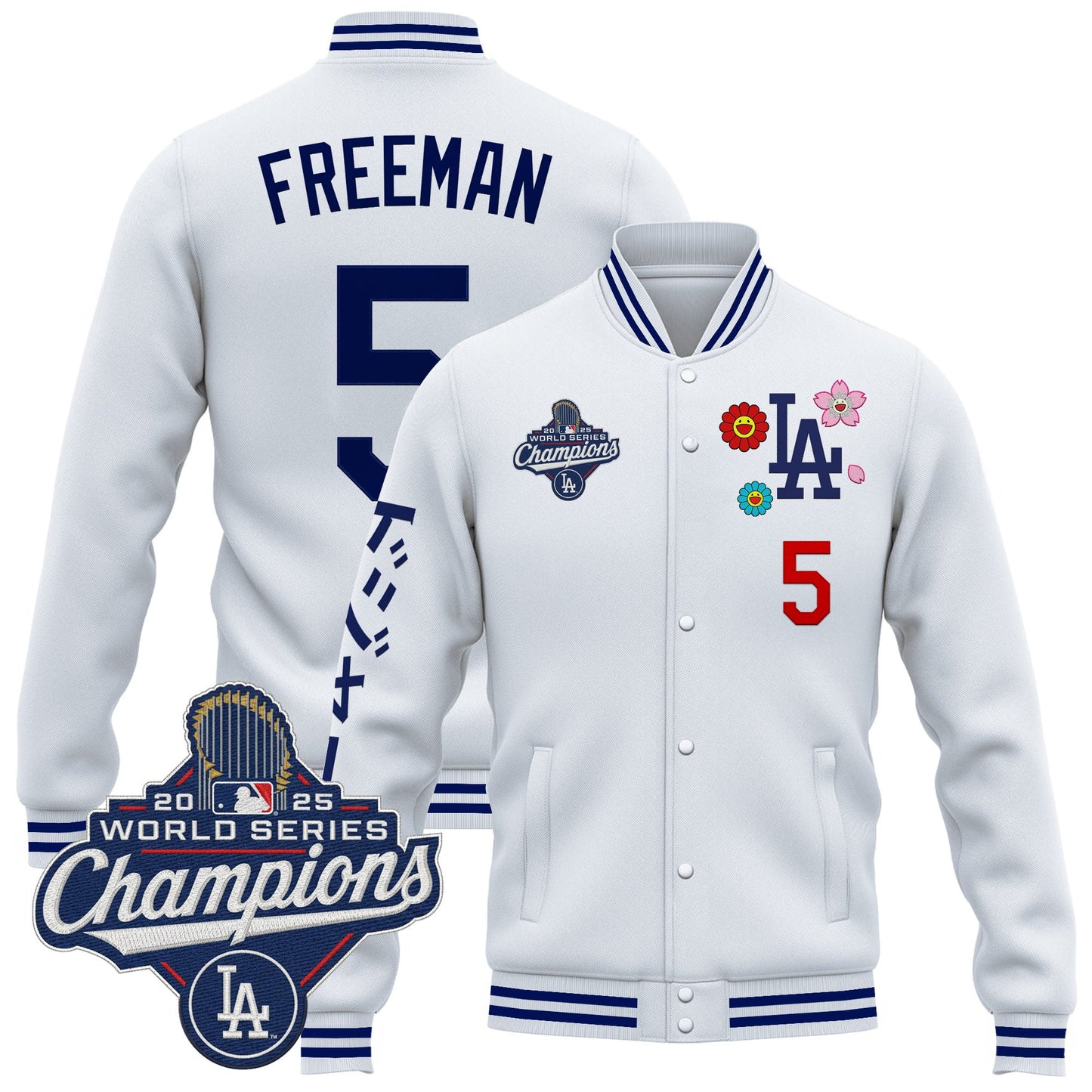 Men's Los Angeles Dodgers x Takashi Murakami Jacket - 2025 World Series Champions Patch - Printed