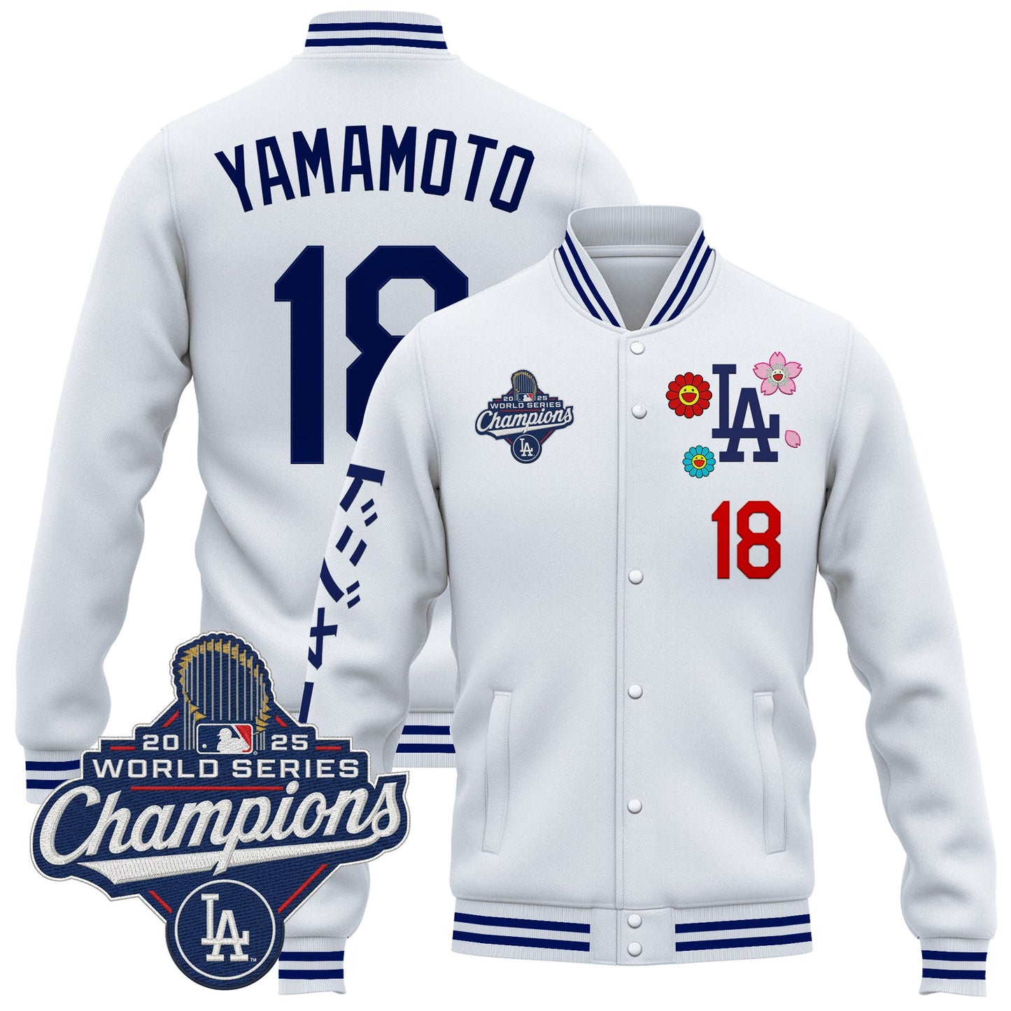 Men's Los Angeles Dodgers x Takashi Murakami Jacket - 2025 World Series Champions Patch - Printed