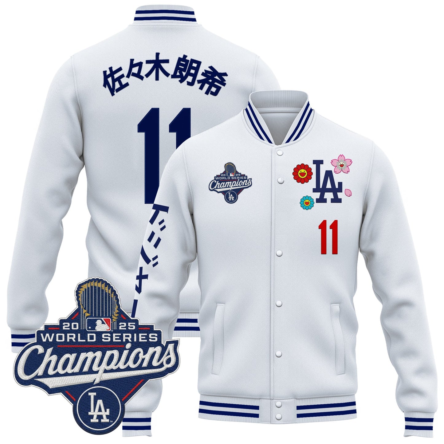 Men's Los Angeles Dodgers x Takashi Murakami Jacket - 2025 World Series Champions Patch - Printed