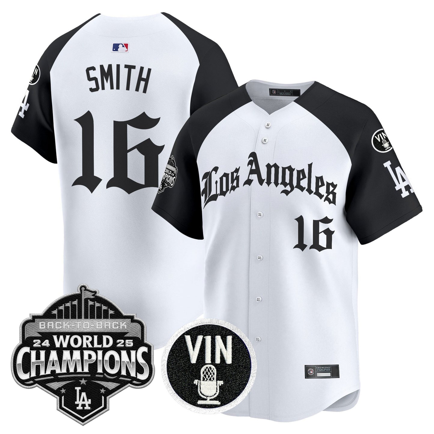 Men's Dodgers 2025 Back-To-Back Champions Vapor Premier Limited Jersey - LA Gothic Edition - All Stitched
