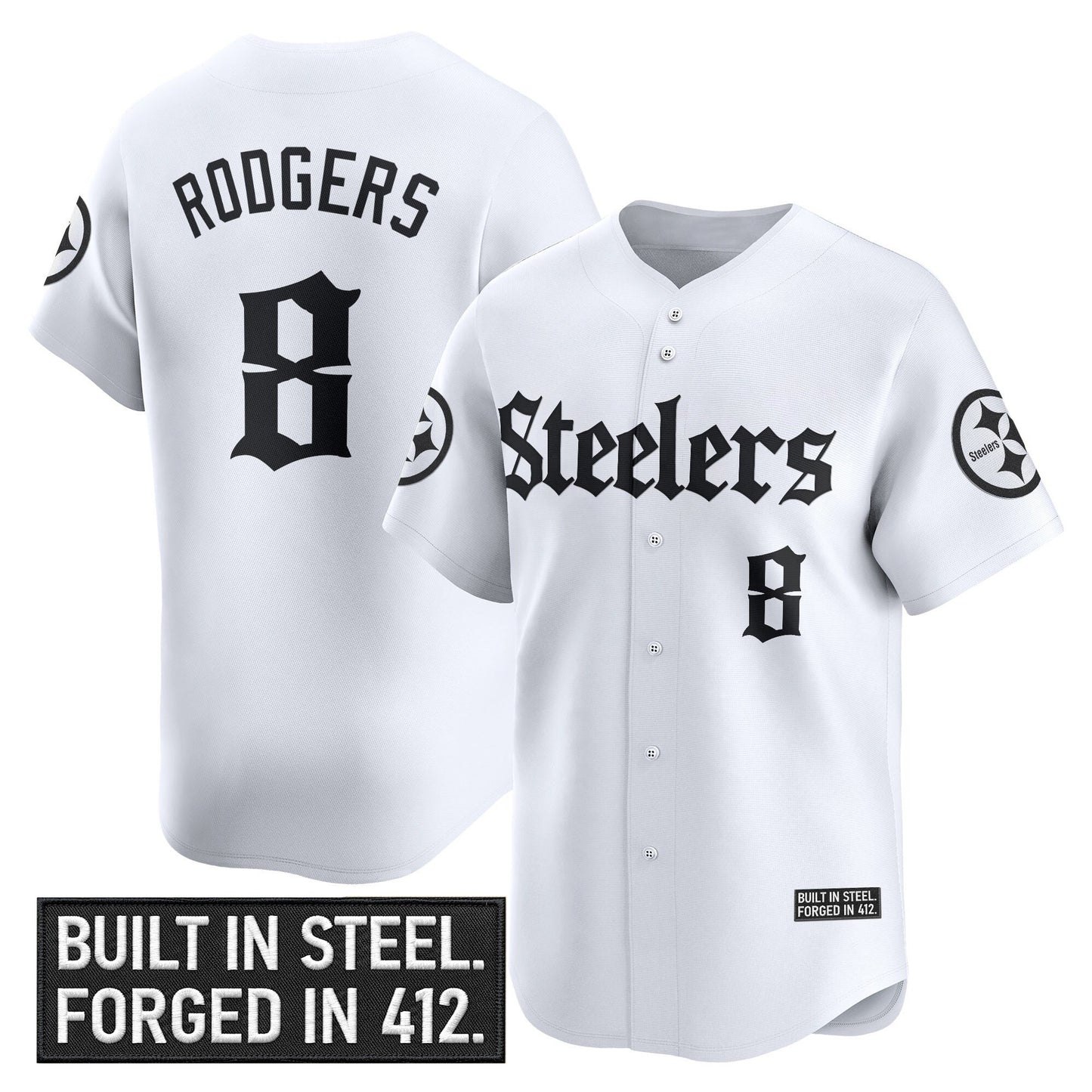 Men's Pittsburgh Steelers 'Gothic Steel City Edition' Vapor Baseball Jersey - All Stitched