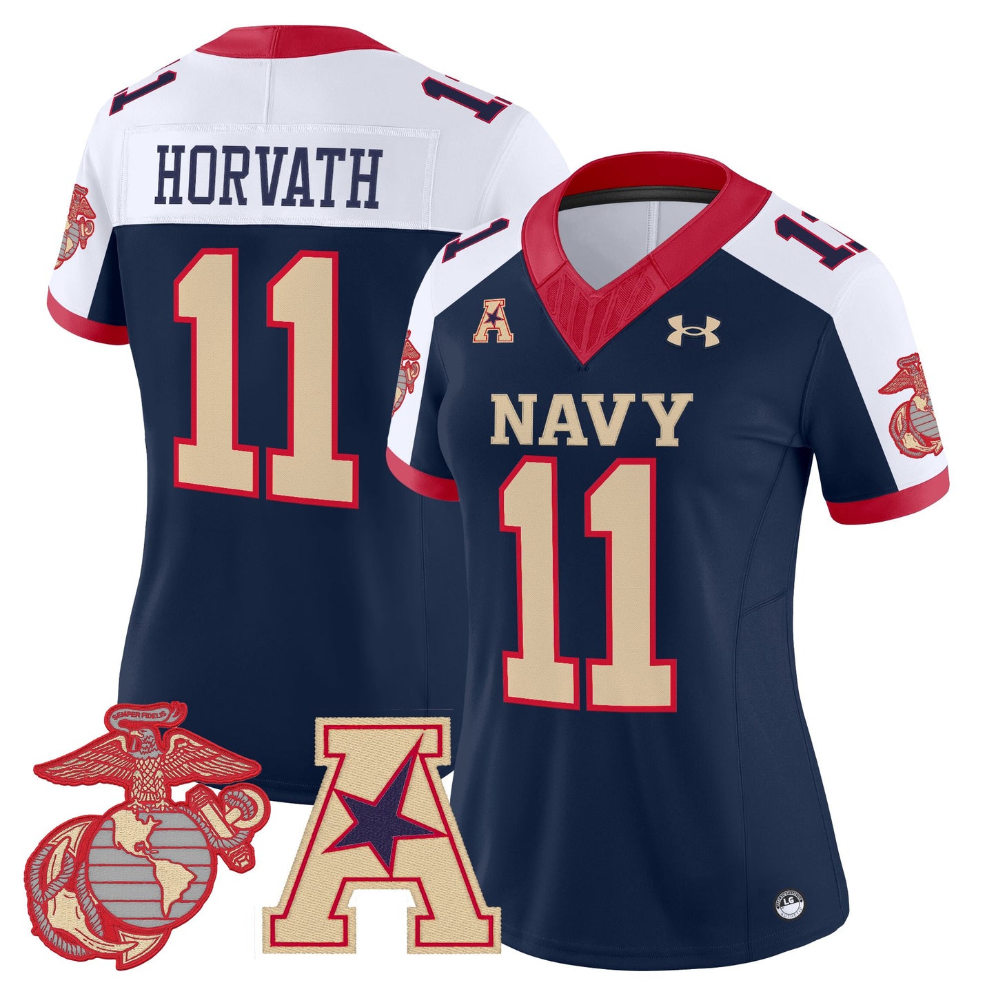 Women's Navy Midshipmen Vapor USMC Premier Jersey - All Stitched