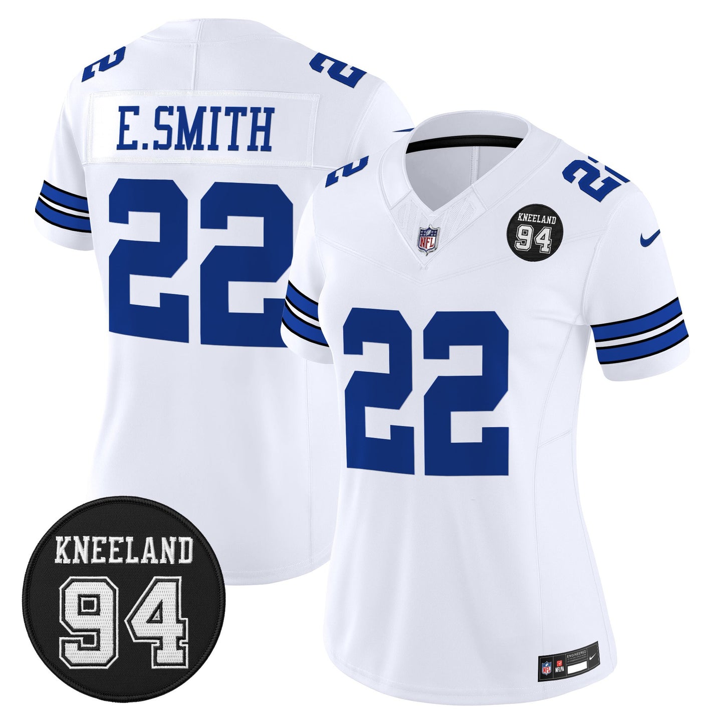 Women's Dallas Cowboys #94 Marshawn Kneeland Memorial Patch Vapor Limited Jersey - All Stitched