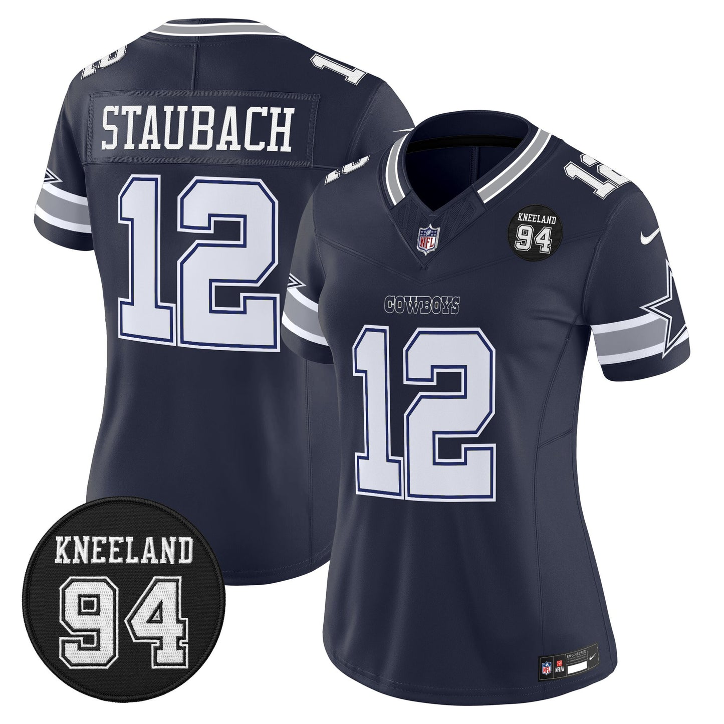 Women's Dallas Cowboys #94 Marshawn Kneeland Memorial Patch Vapor Limited Jersey - All Stitched