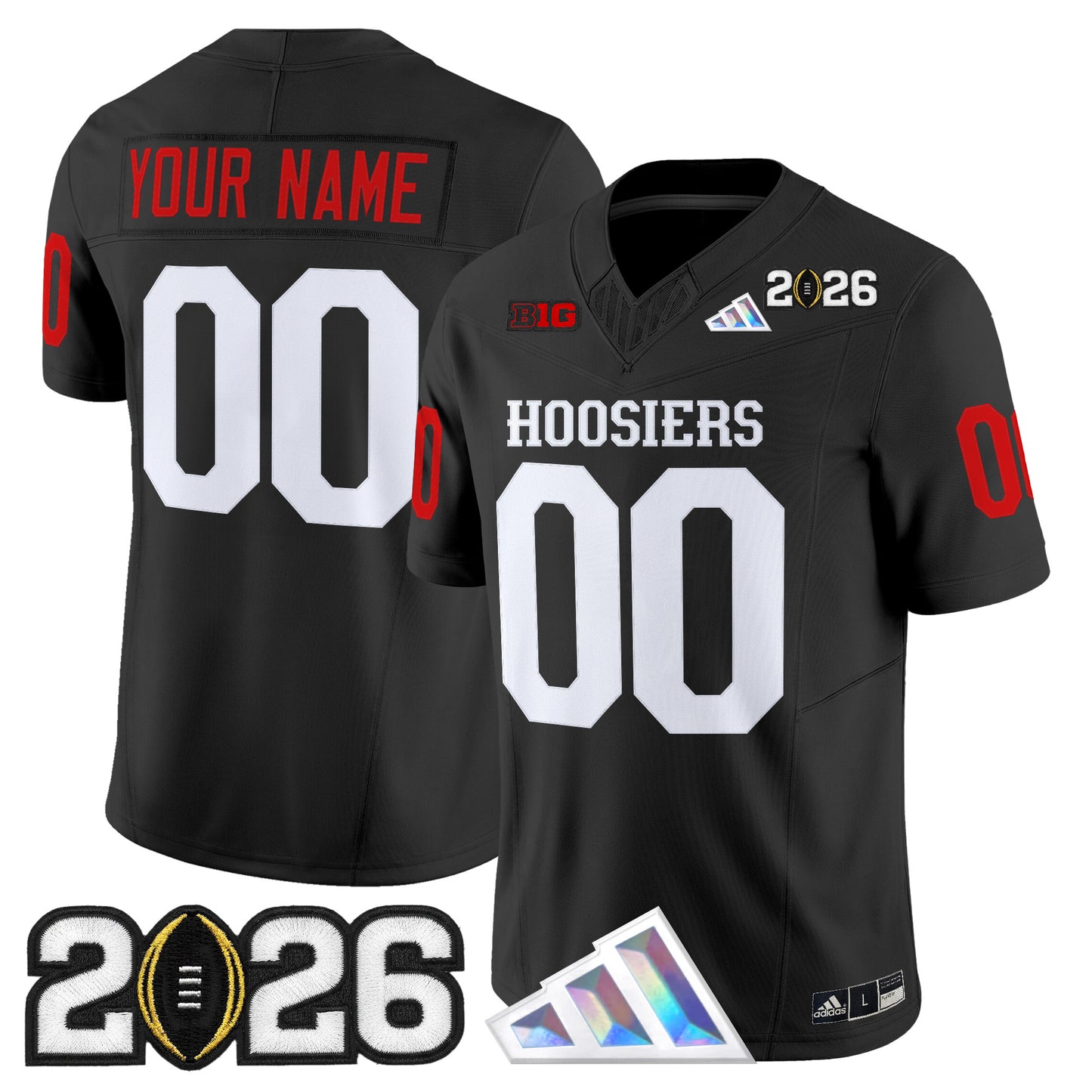 Indiana Hoosiers 2026 CFP Final Patch Vapor Limited Custom Jersey V4 - All Stitched