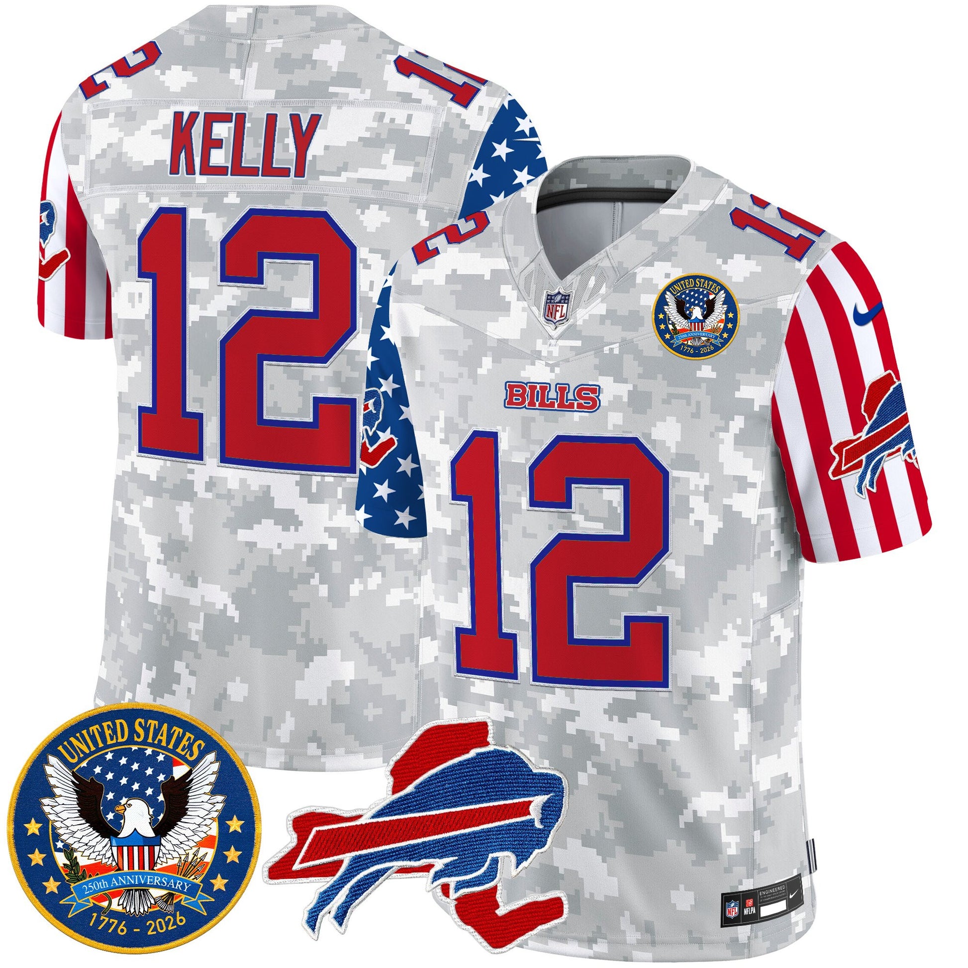 Men's Buffalo Bills "America250 Edition" Style Vapor Limited Jersey - All Stitched
