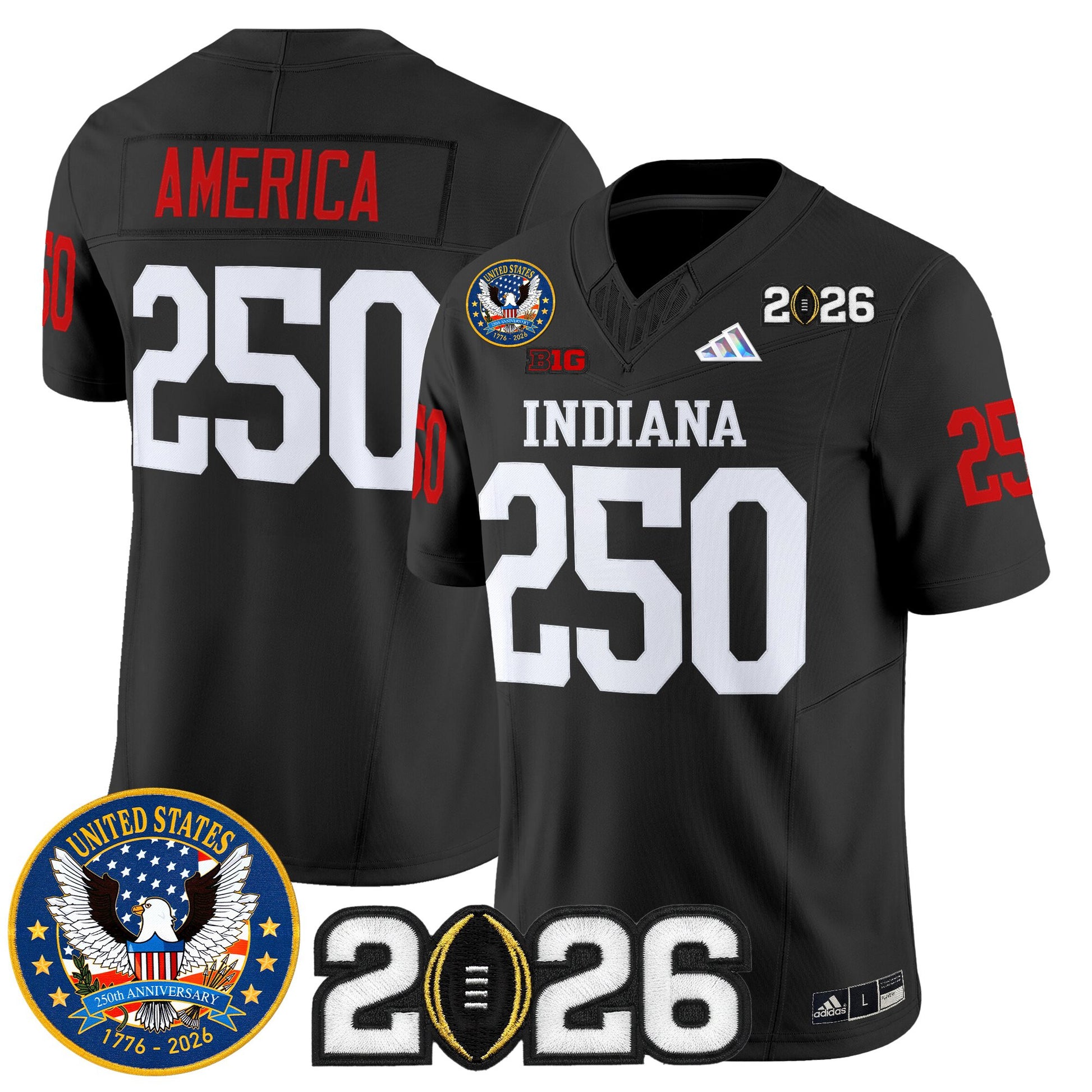 Men's Indiana Hoosiers "United States 250th Anniversary Patch" Vapor Limited Jersey V2 - All Stitched