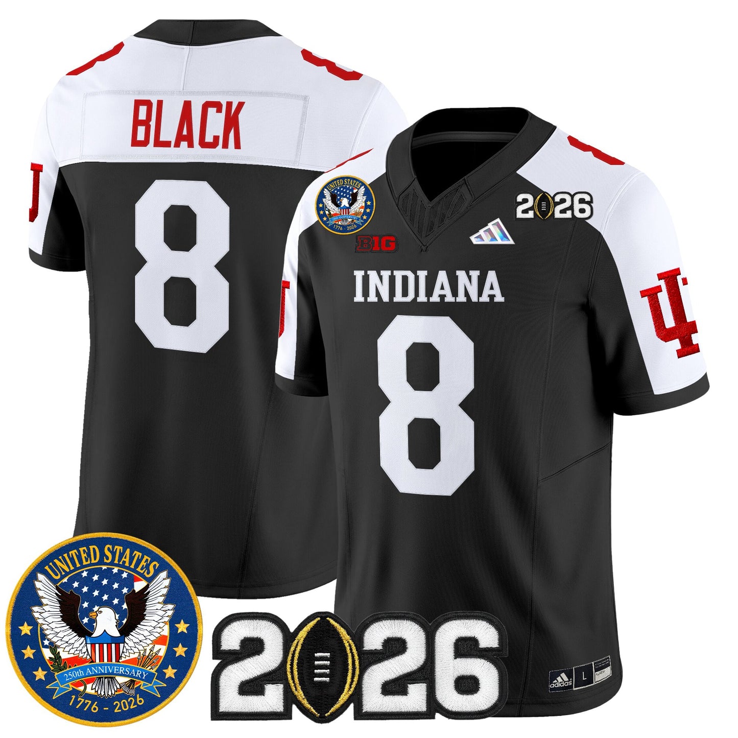 Men's Indiana Hoosiers "United States 250th Anniversary Patch" Vapor Limited Jersey V2 - All Stitched