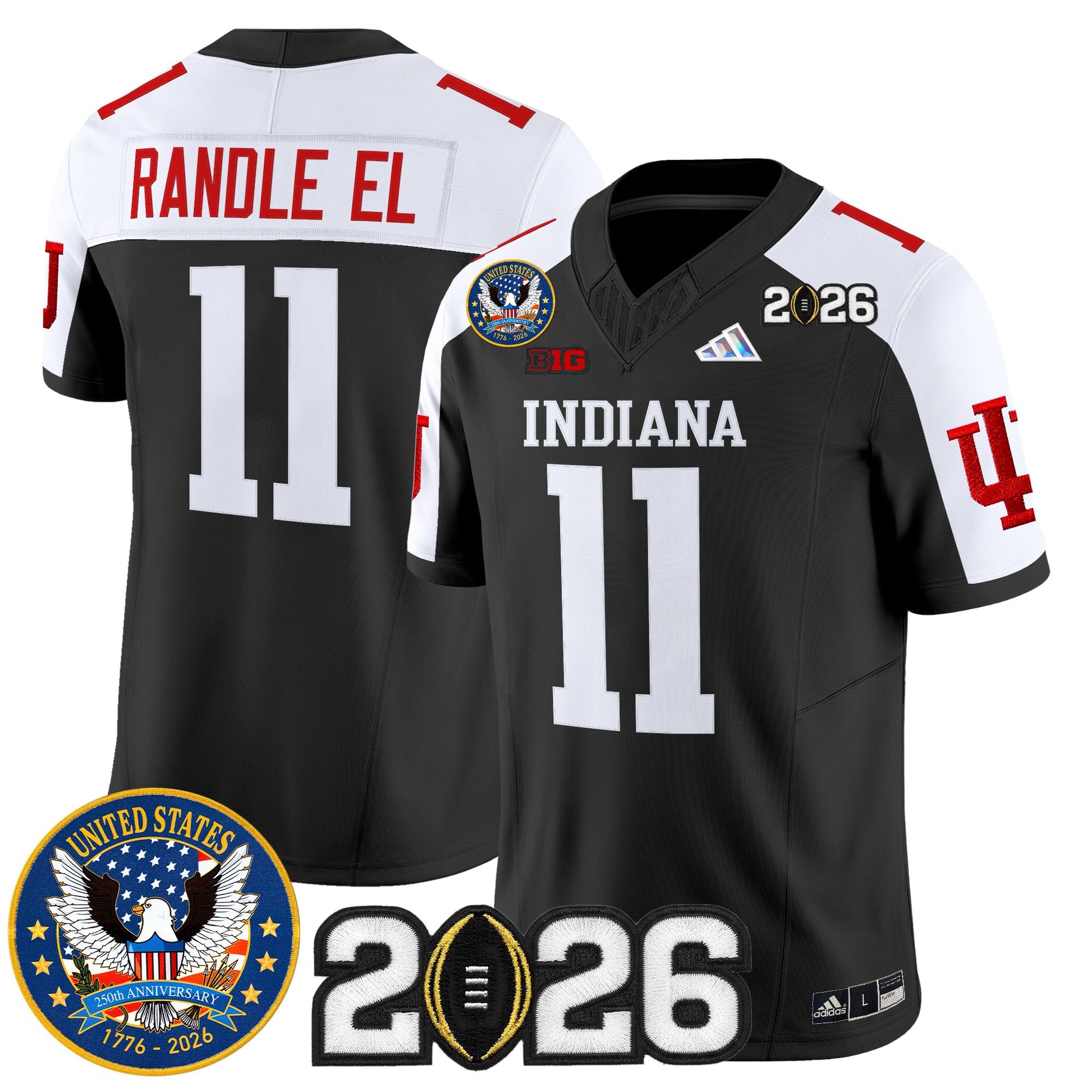 Men's Indiana Hoosiers "United States 250th Anniversary Patch" Vapor Limited Jersey V2 - All Stitched