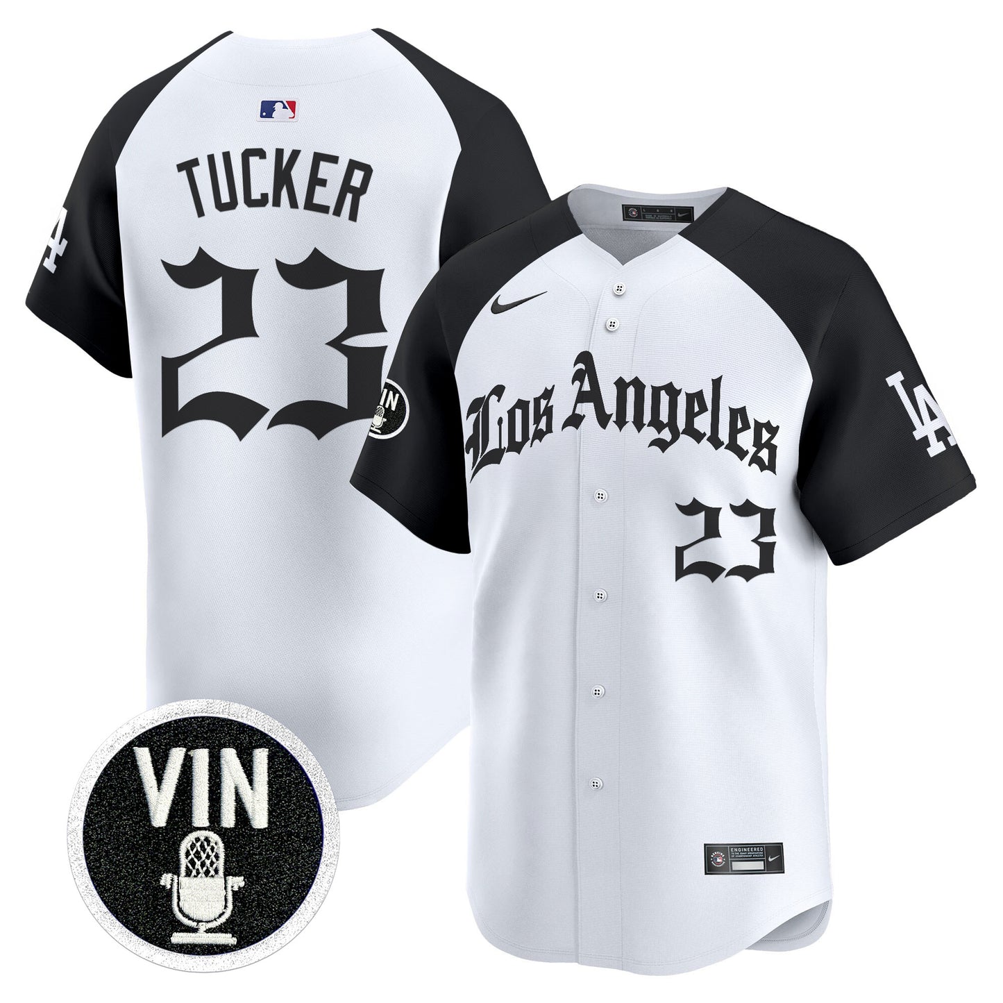 #23 Kyle Tucker Los Angeles Dodgers "LA Gothic Style" Vapor Premier Limited Jersey - All Stitched