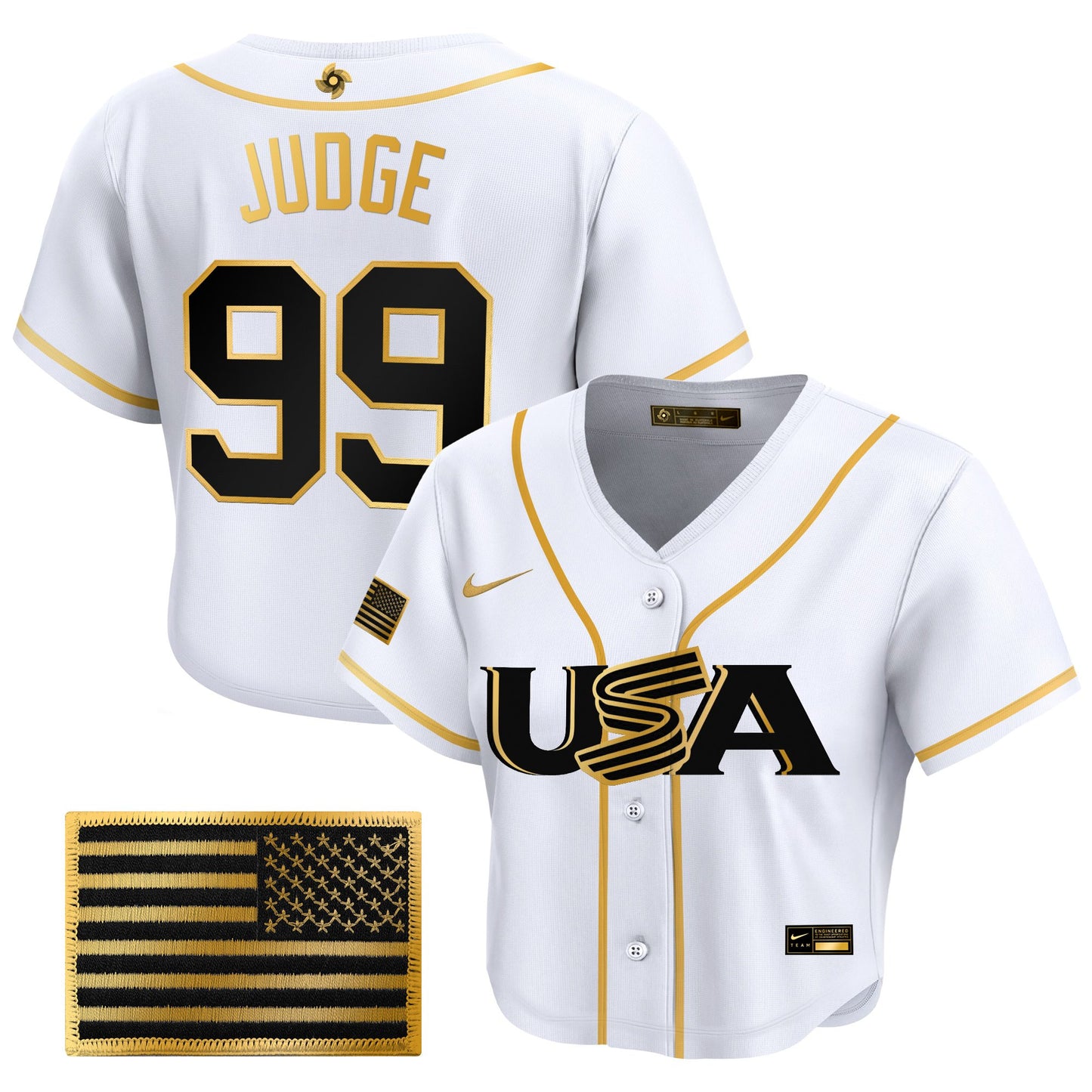 Women's Team USA World Baseball Classic Crop Top Baseball Jersey - All Stitched