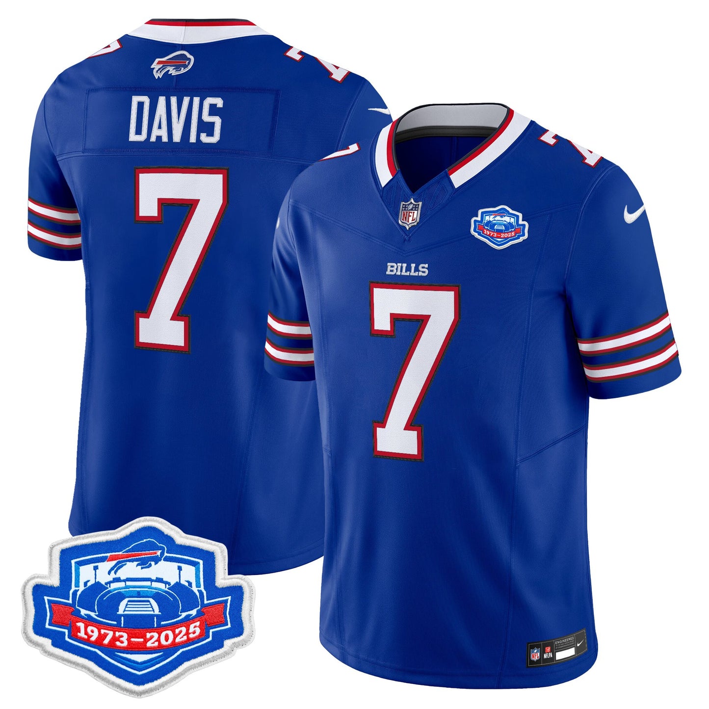 Men's Buffalo Bills 1973 - 2025 Farewell Season Patch Vapor Limited Jersey - All Stitched