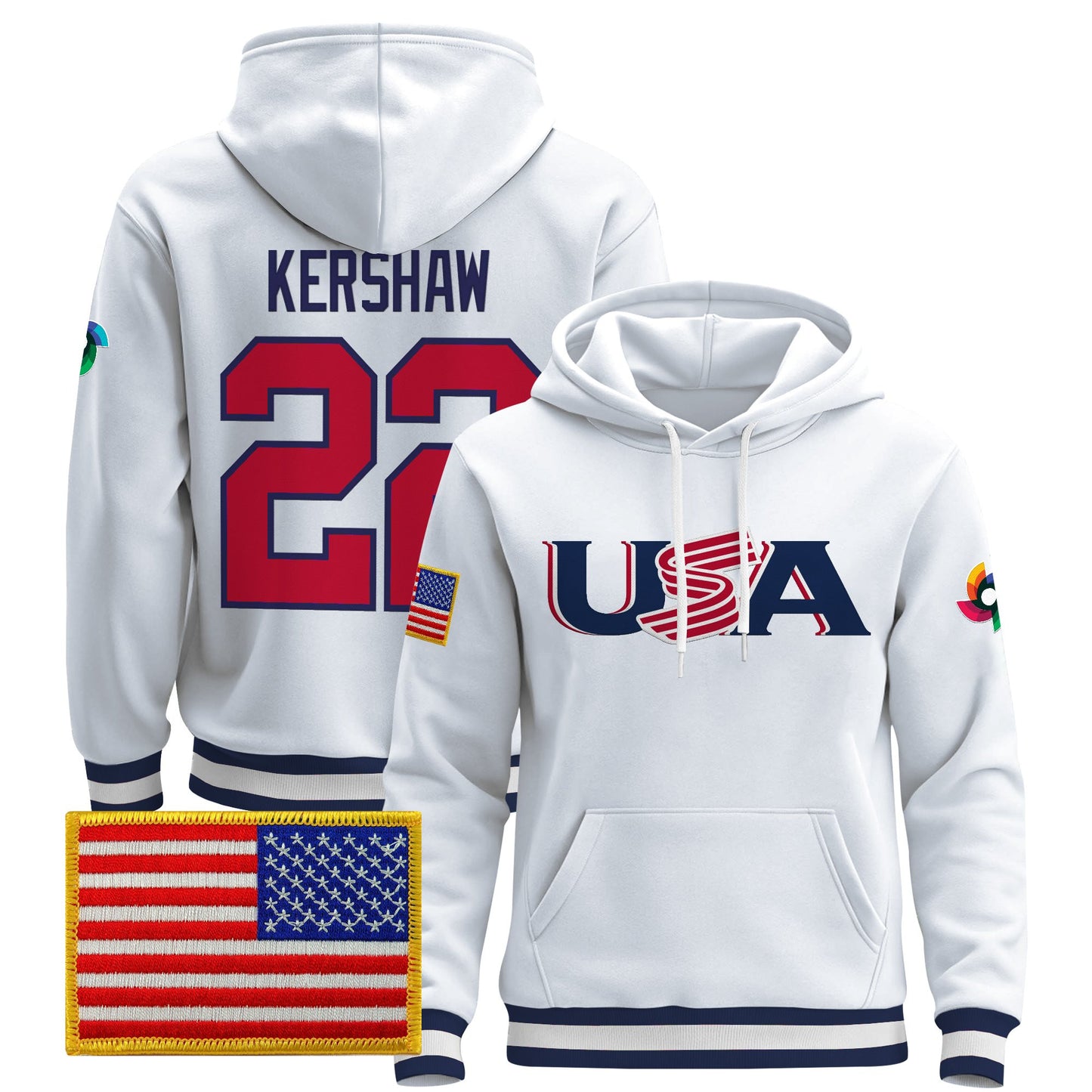 Men's Team USA 2026 World Baseball Classic Vapor Premier Hoodie Jersey - All Stitched