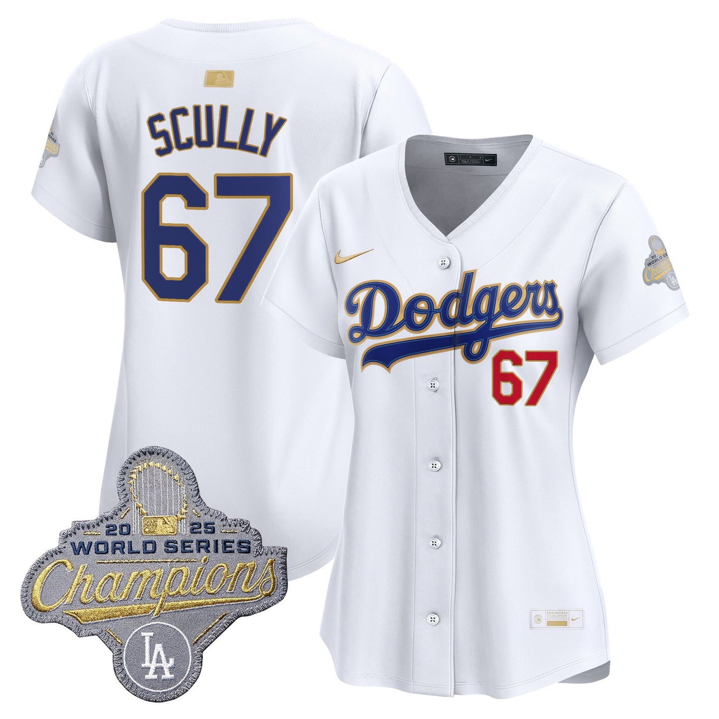 Women's Los Angeles Dodgers "Gold Collection" Premier Limited Jersey - All Stitched