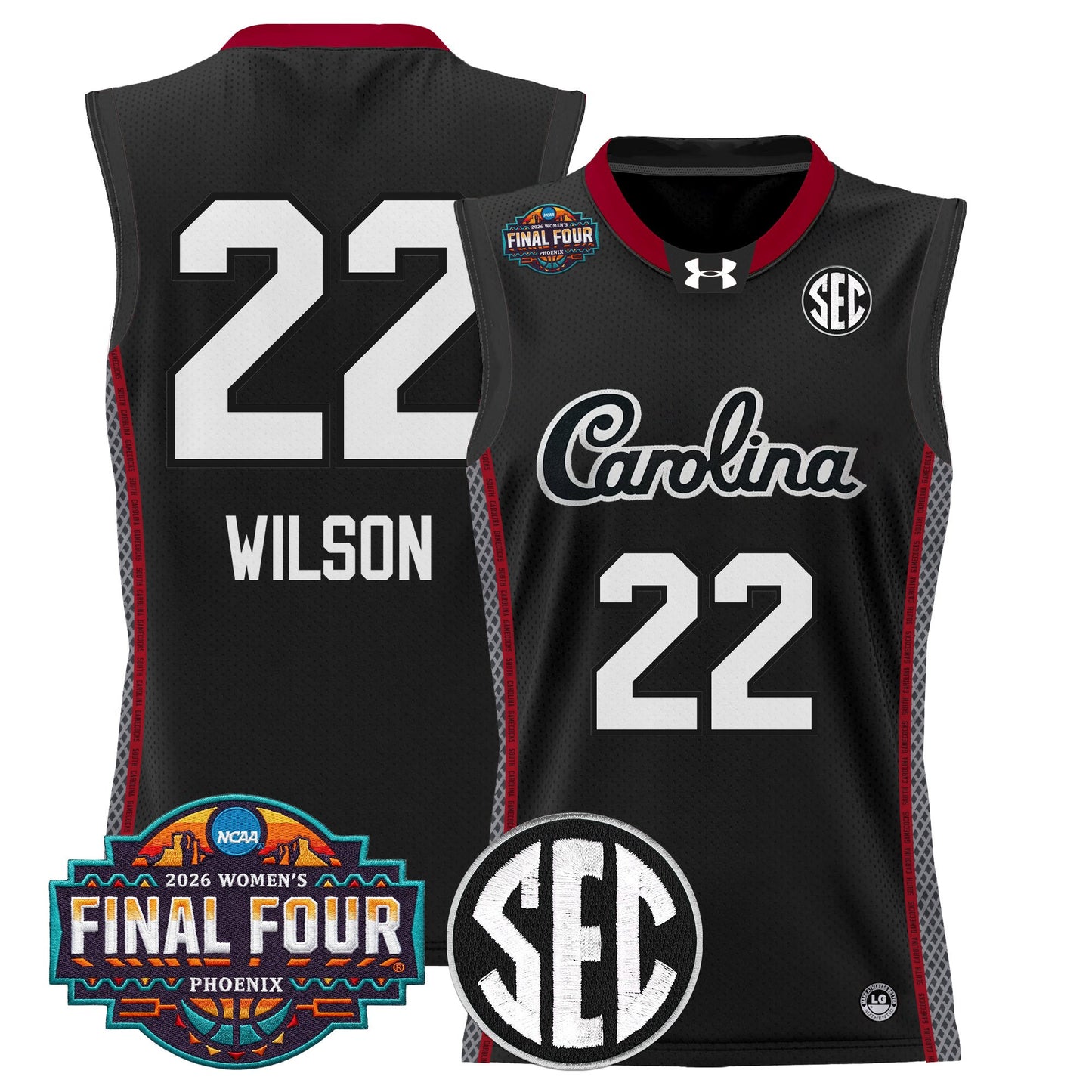 Men's Size South Carolina Gamecocks 2026 Women's Tournament Final Four Basketball Jersey - All Stitched