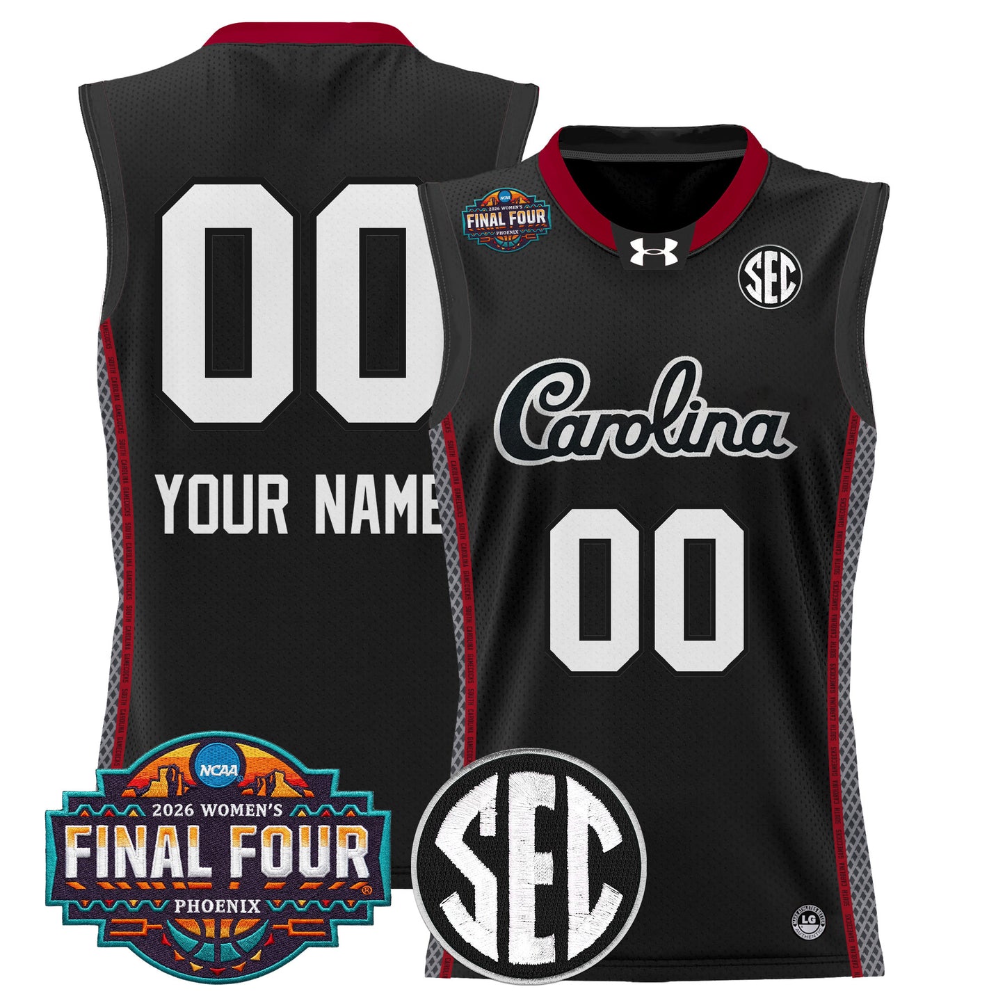 South Carolina Gamecocks 2026 Women's Tournament Final Four Custom Basketball Jersey - All Stitched