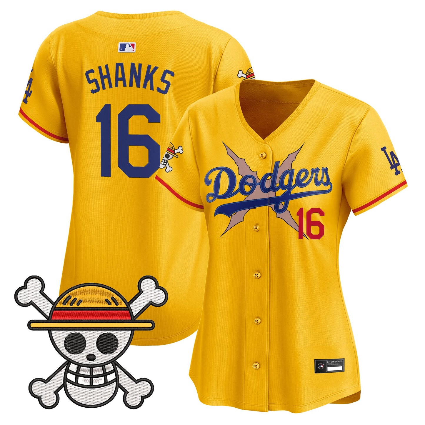 Women's Los Angeles Dodgers x One Piece Vapor Premier Limited Jersey - Stitched