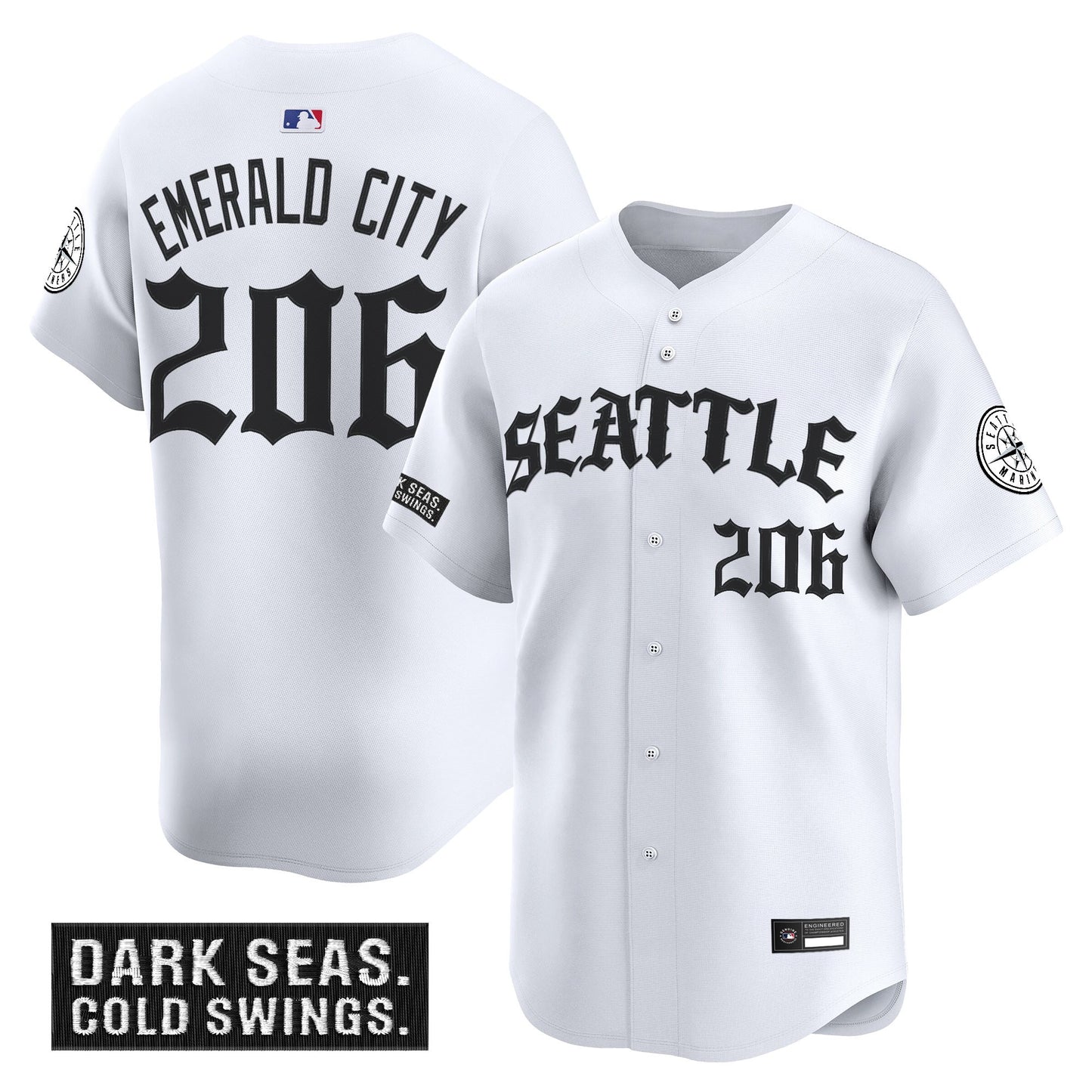 Men's Seattle Mariners 'Old English Edition' Vapor Premier Limited Jersey - All Stitched