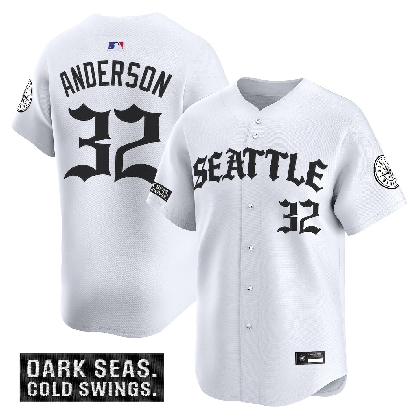 Men's Seattle Mariners 'Old English Edition' Vapor Premier Limited Jersey - All Stitched