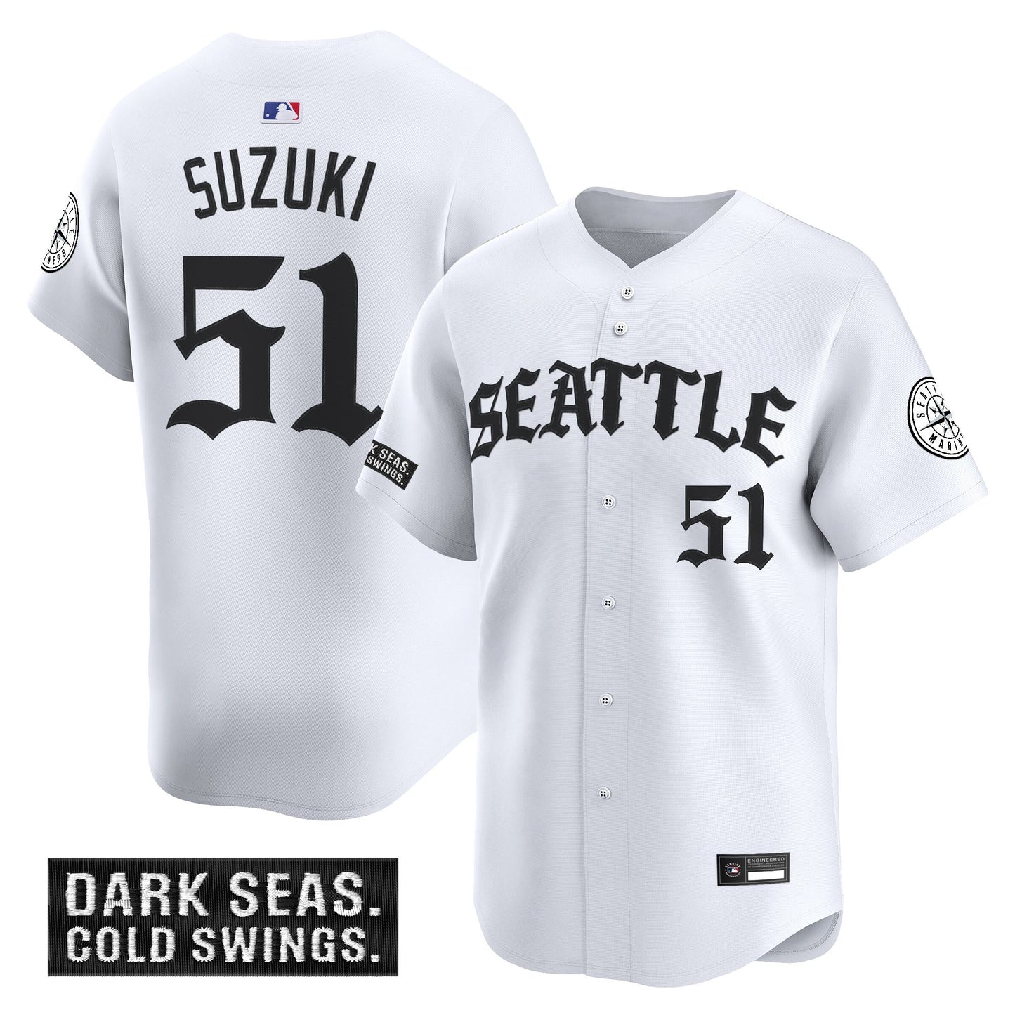 Men's Seattle Mariners 'Old English Edition' Vapor Premier Limited Jersey - All Stitched
