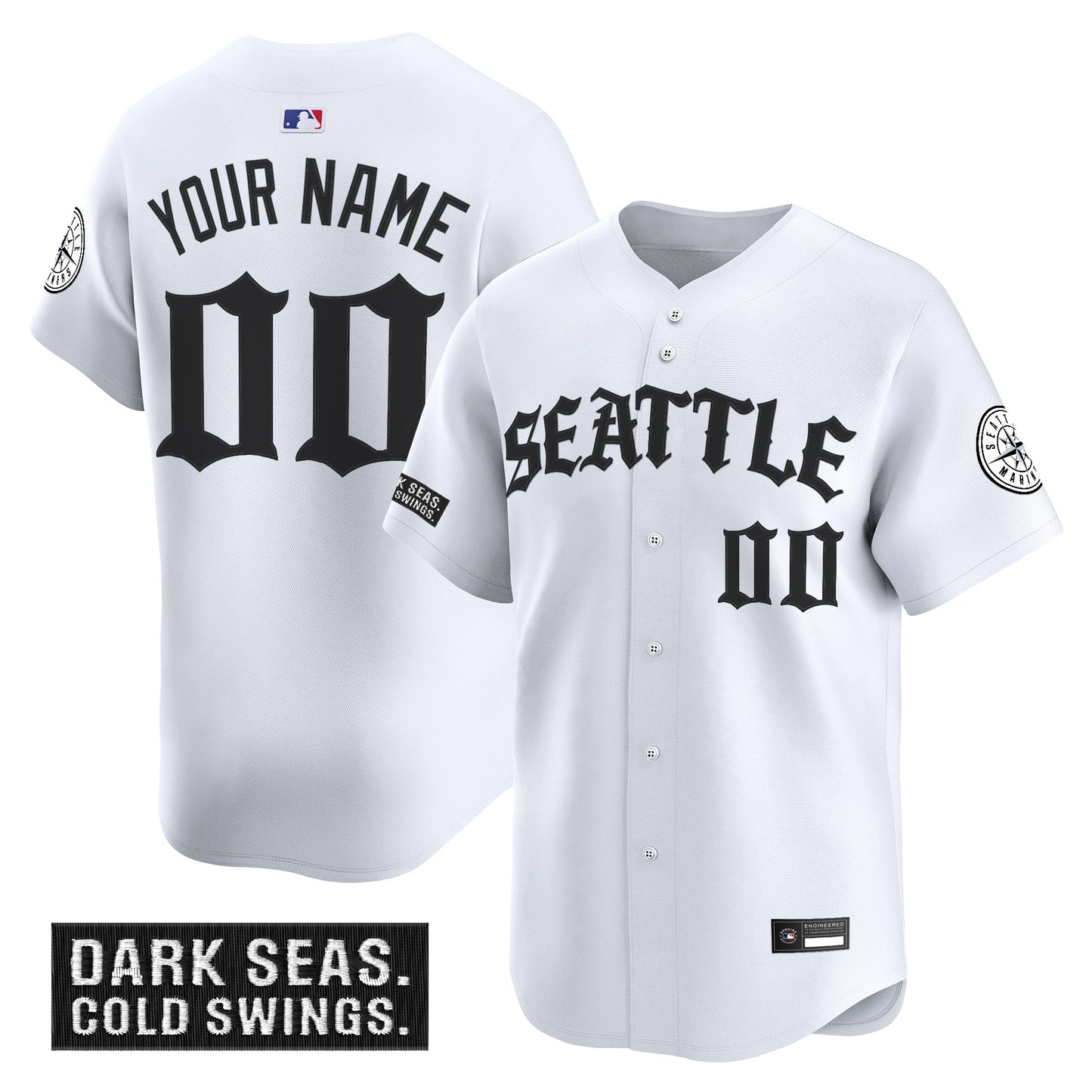Seattle Mariners 'Old English Edition' Vapor Premier Limited Custom Jersey - All Stitched